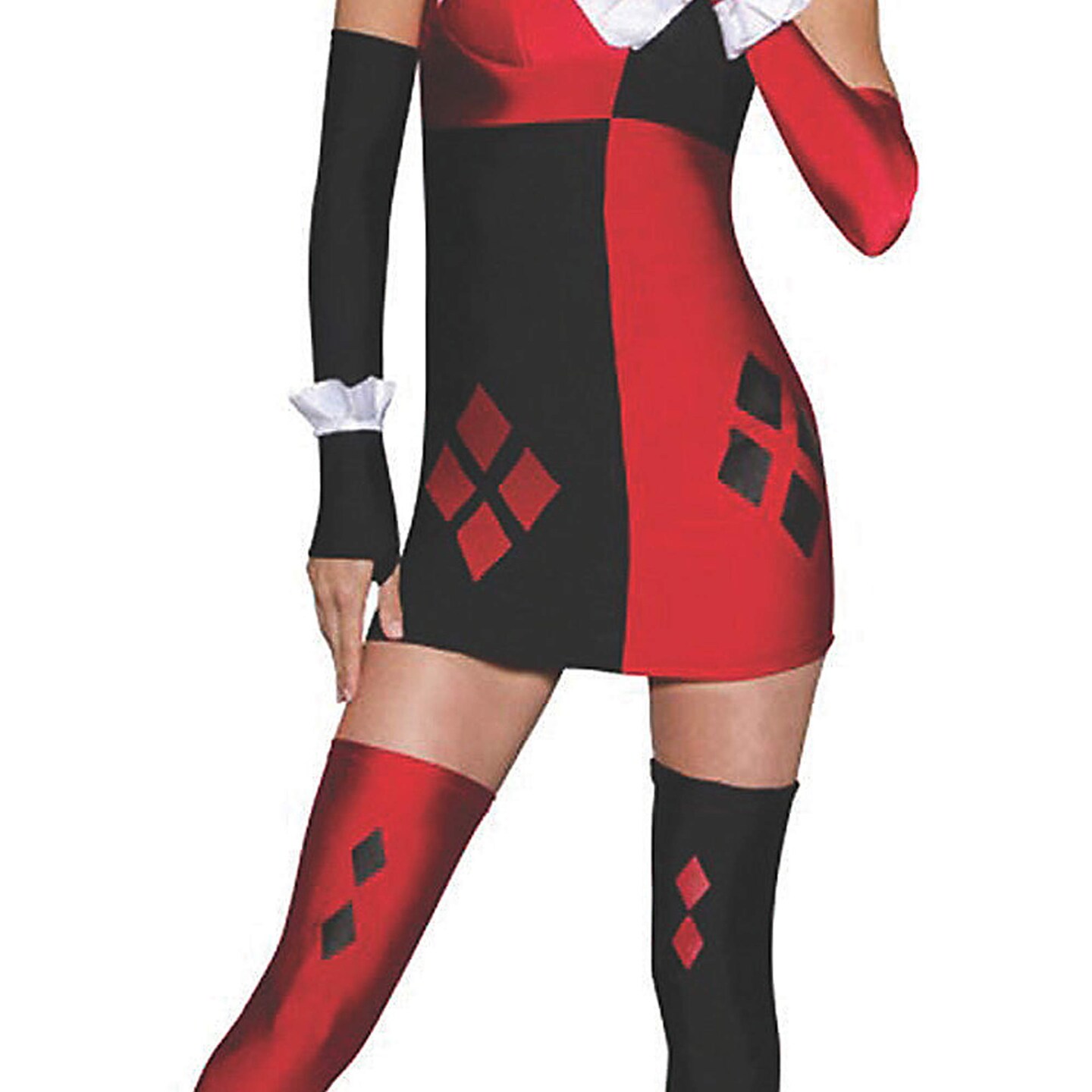 Womens Harley Quinn Costume Sexy Red And Black Minidress