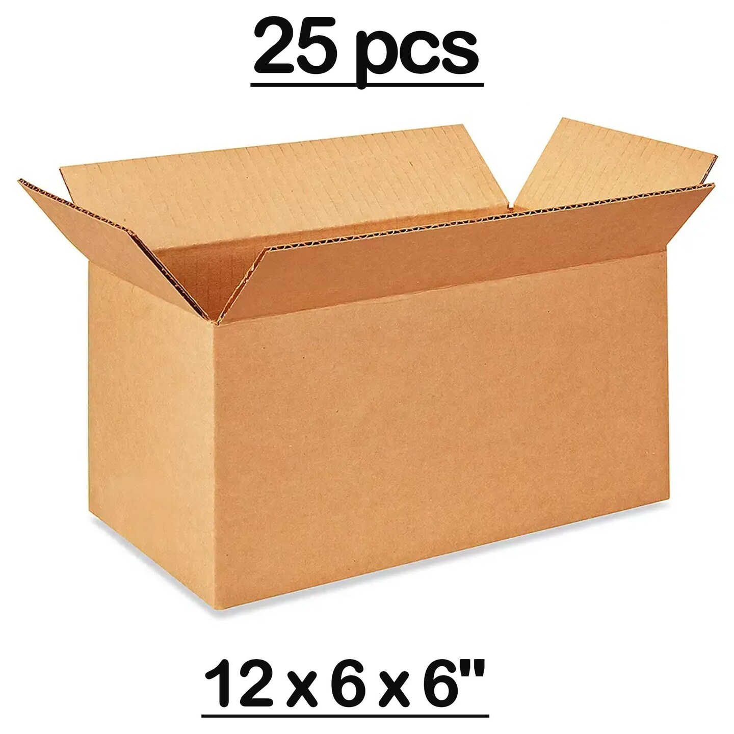 25 pcs Long Corrugated Shipping Boxes Heavy Duty C Flute Durable Storage Solution 12 x 6 x 6 inch