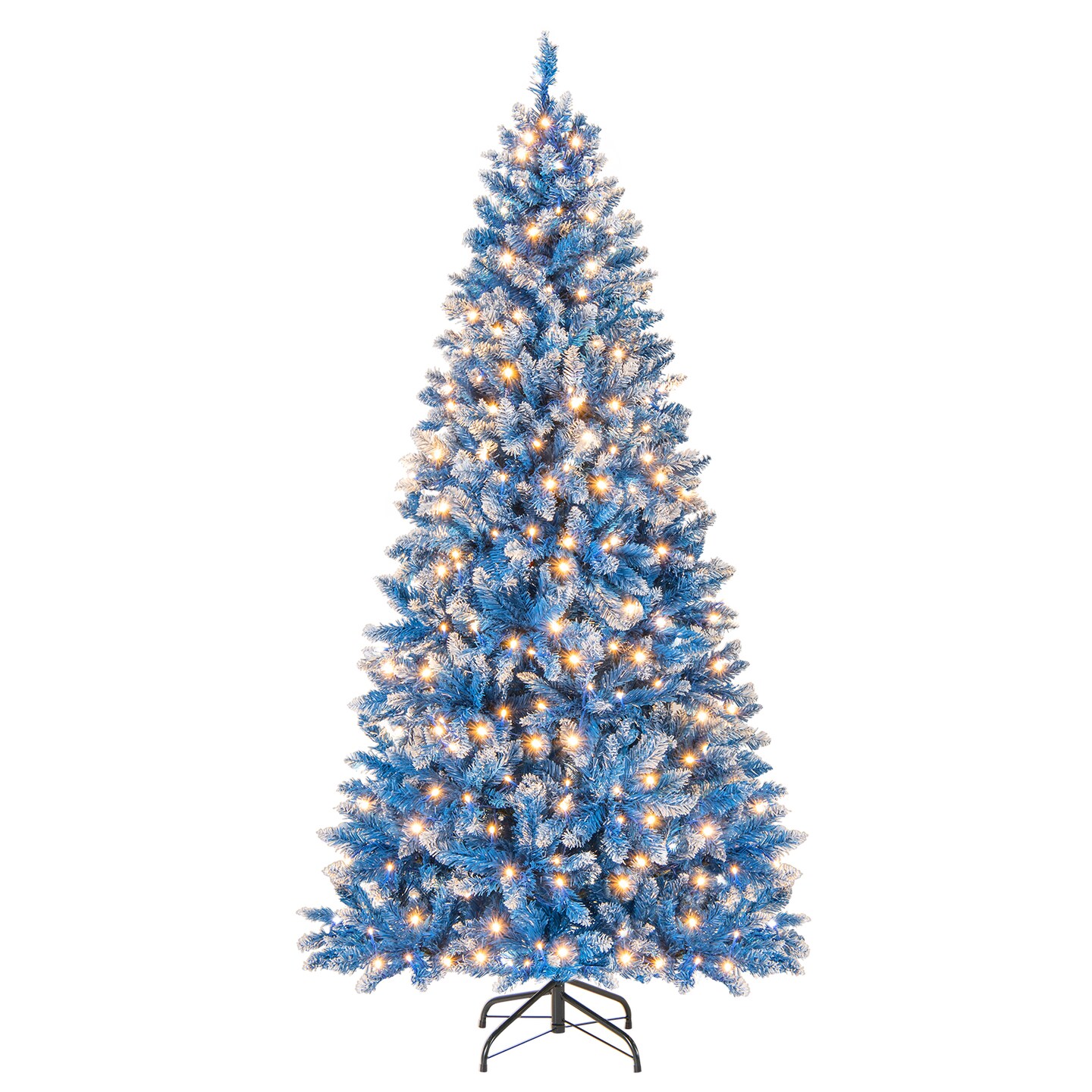 Blue PVC and Metal LED Christmas Tree with 270 Lights - Pre-Lit