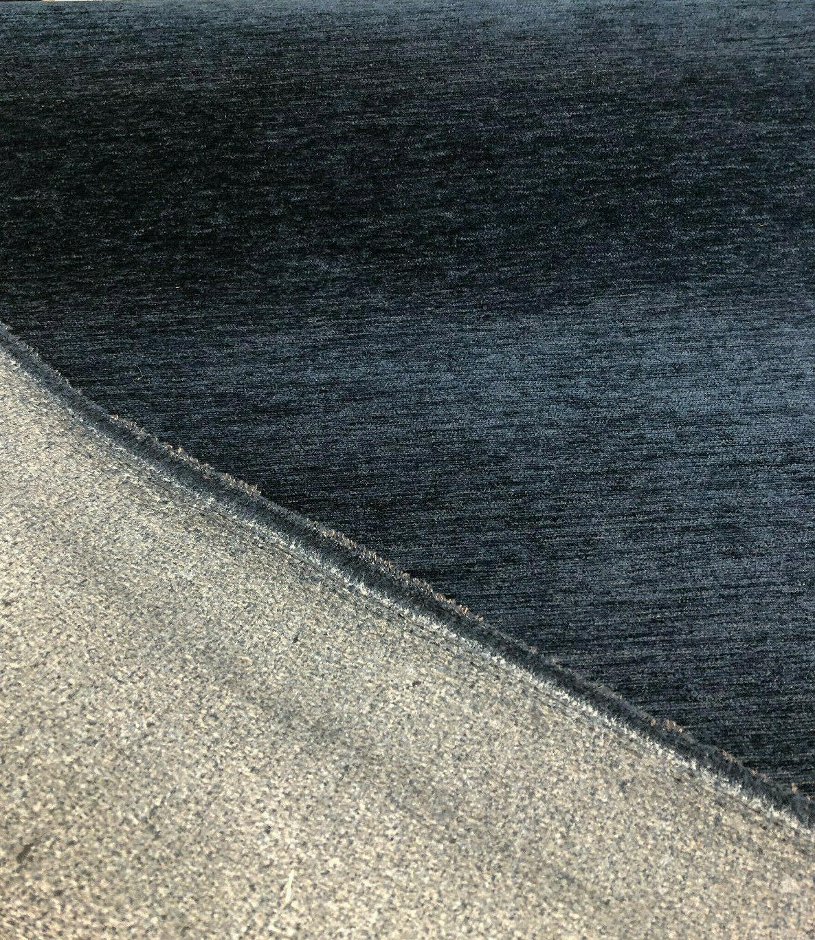 1 Yard Navy Blue Upholstery Fabric Soft Chenille Solid Material Durable 56 Inches Width