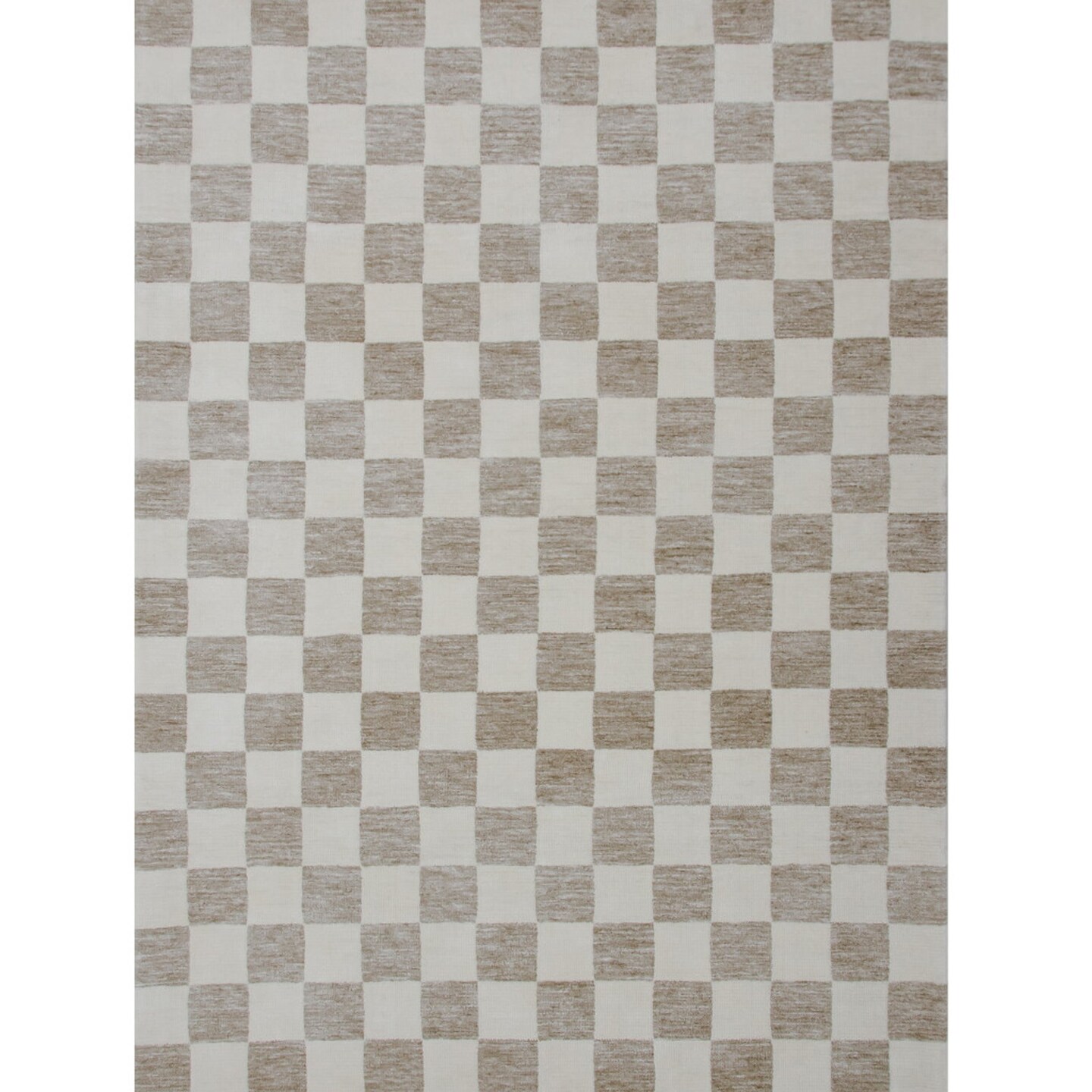 Edge Collections - 5' X 8' - Brown - Stain-Resistant Checkered Area Rug - 1 Piece