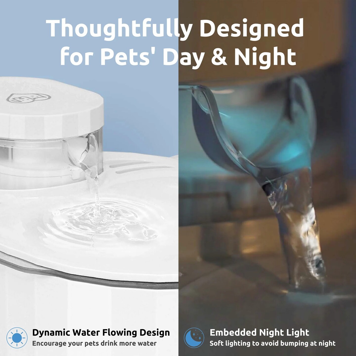 Silent Wireless Cat Water Fountain Pet Water Purifier Dual Mode Filter