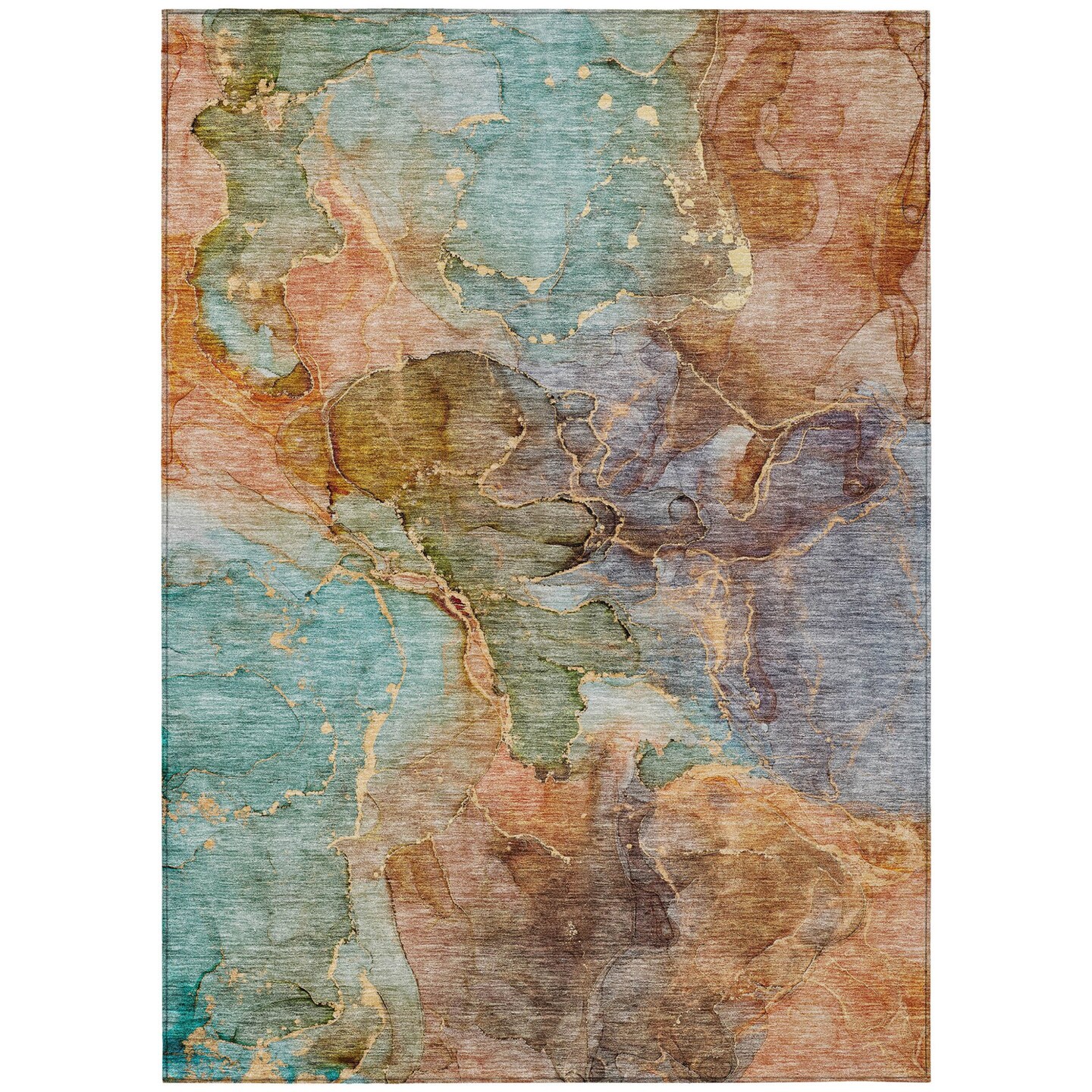 Edge Collections - 9' x 12' - Multicolor - Artistic Abstract Washable Area Rug for Indoor and Outdoor Use - 1 Piece