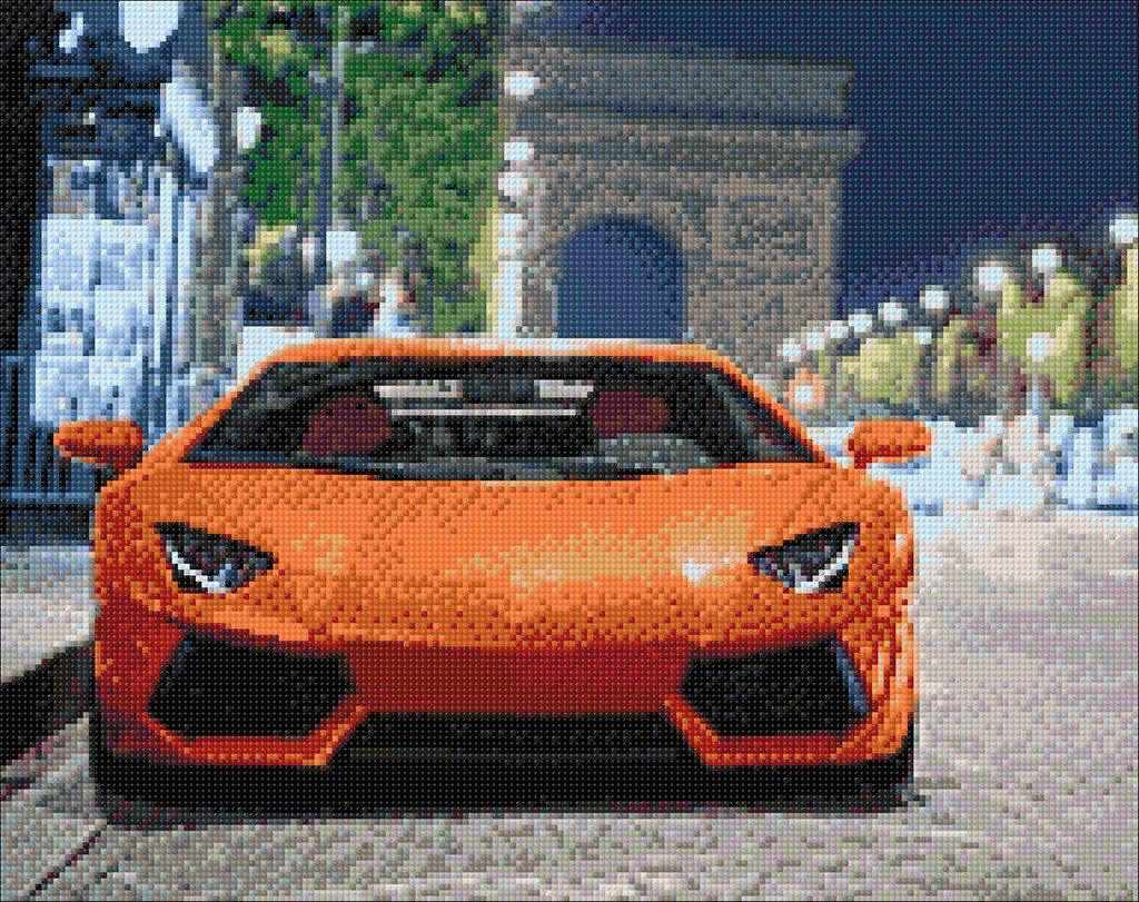 Sports Car WD255 18.9 x 14.9 inches Wizardi Diamond Painting Kit