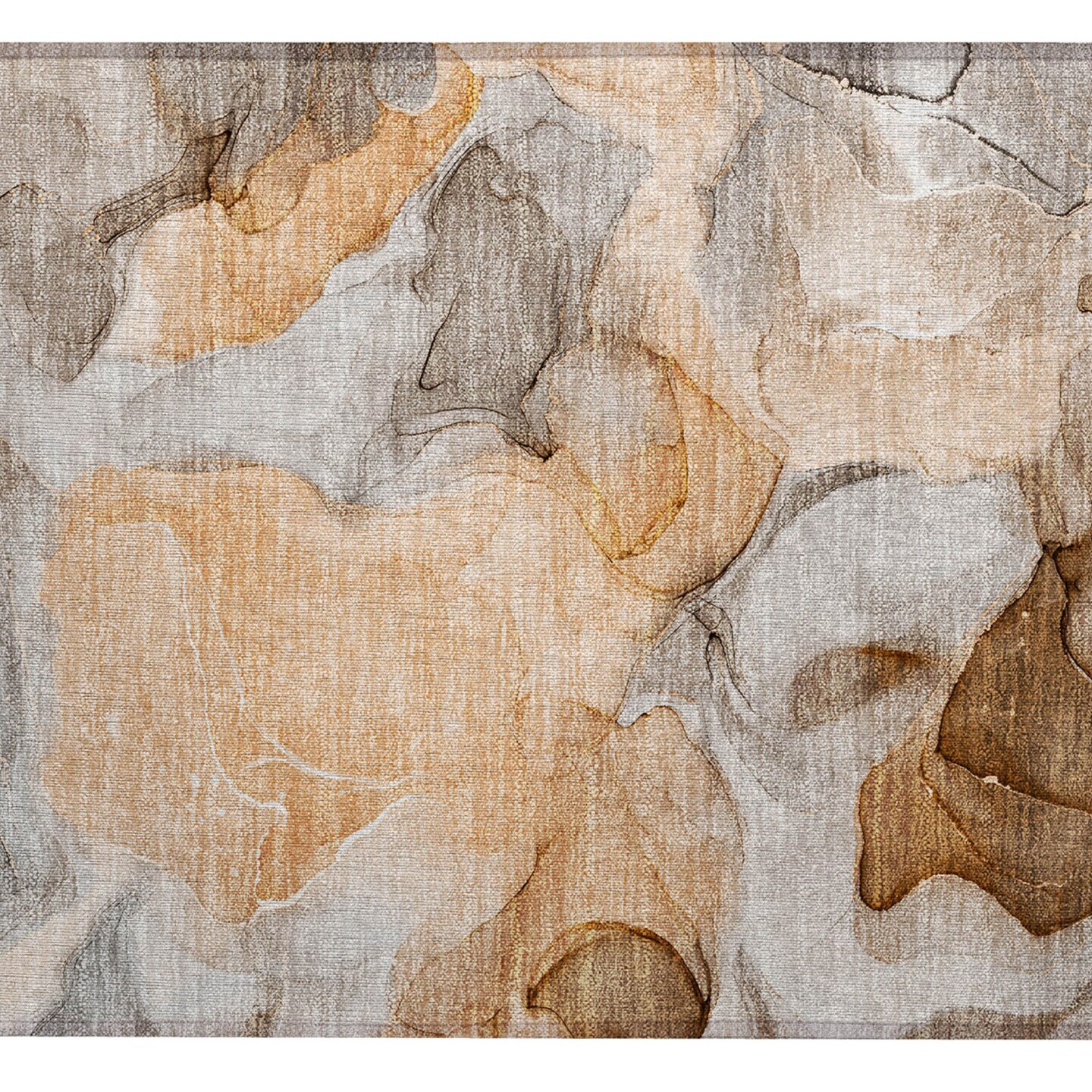 Edge Collections - 2' x 3' - Orange - Durable Abstract Washable Indoor Outdoor Area Rug - 1 Piece