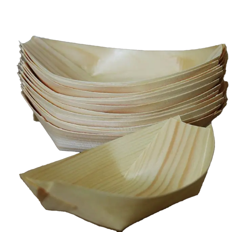 Wooden Boat Shape Plates &#x2013; 20 Pack Eco-Friendly Serving Trays for Parties &#x26; Crafts