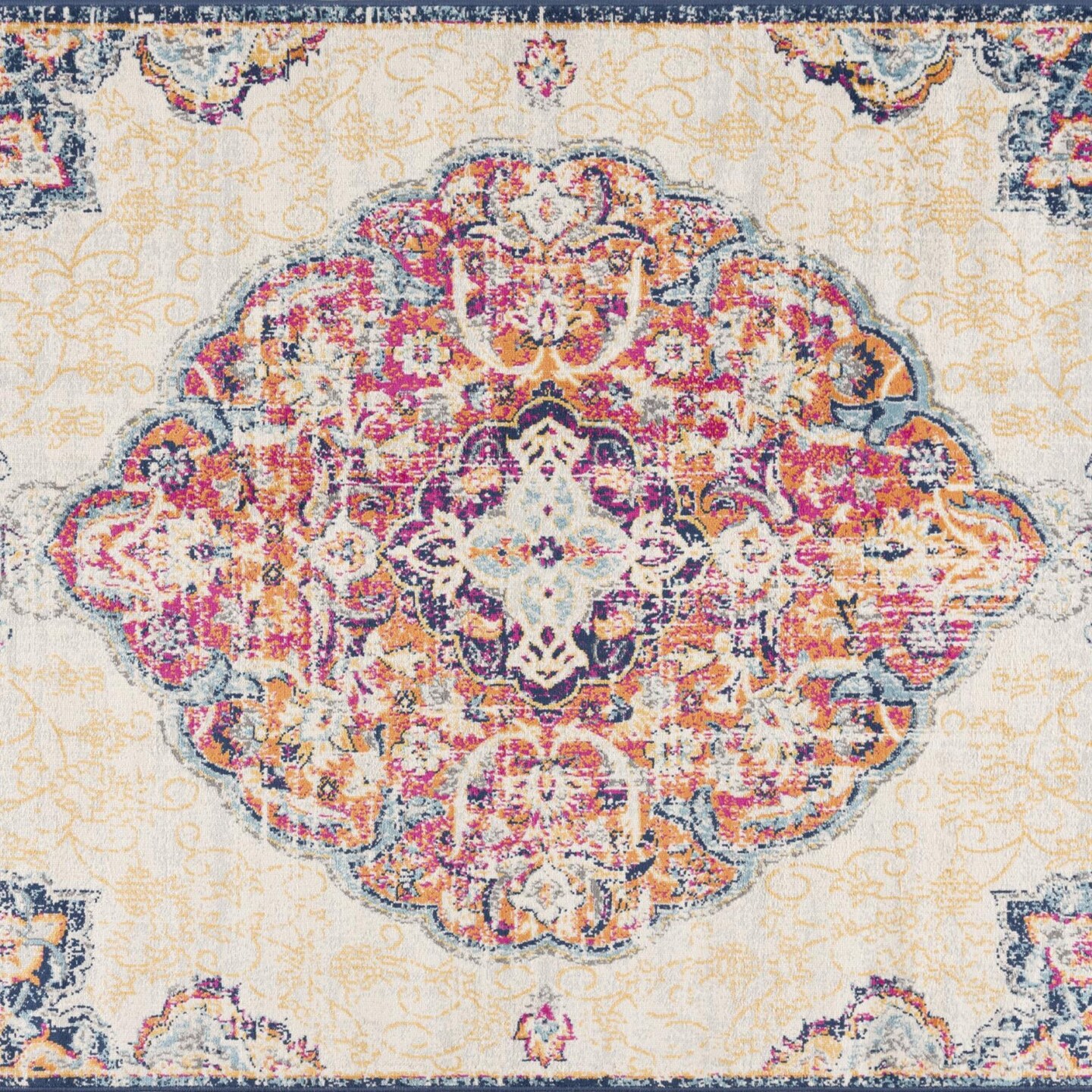 Edge Collections - 9&#x27; X 13&#x27; - Multicolor - Elegant Medallion Area Rug for Home D&#xC3;&#xA9;cor - 1 Piece