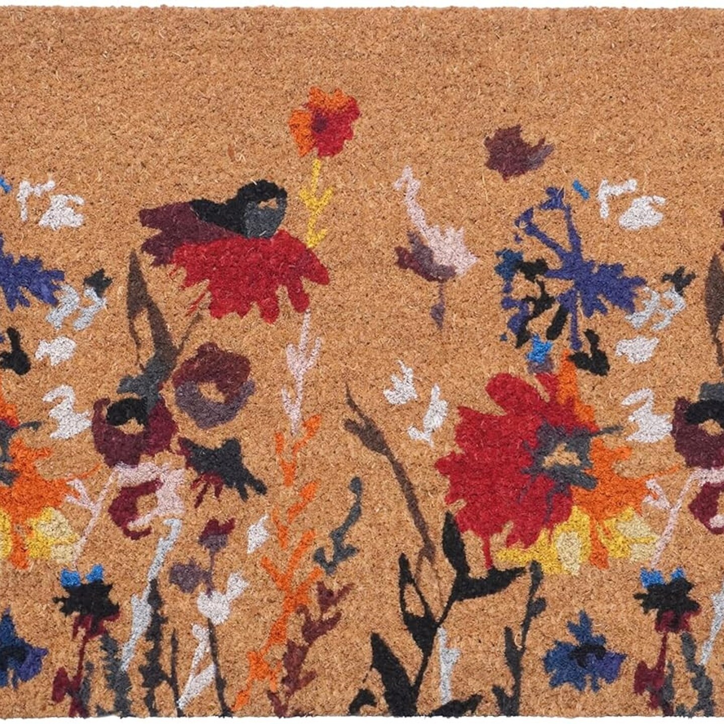 Edge Collections - 24" X 36" - Red - Durable Floral Outdoor Door Mat - 1 Piece