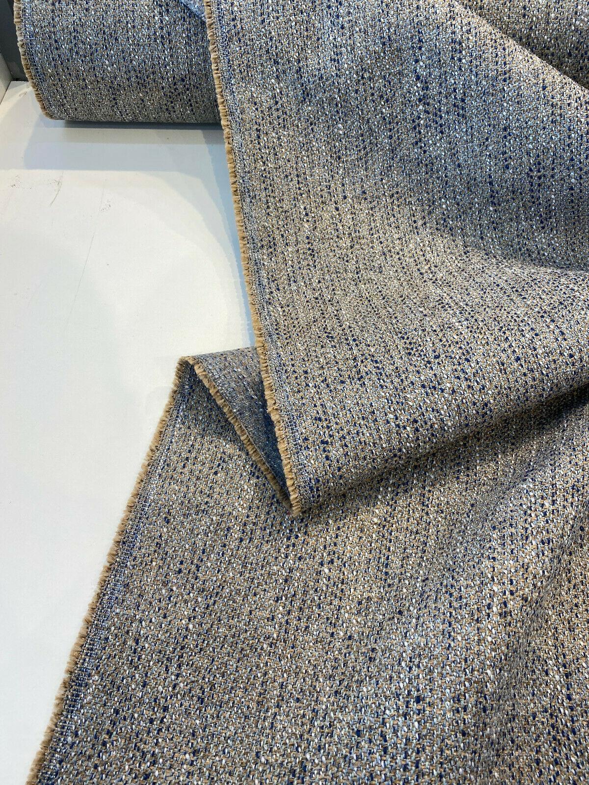 1 Yard Hampton Blue Coast Tweed Upholstery Fabric Heavyweight Durable Polyester Home Decor 54 Inch Width