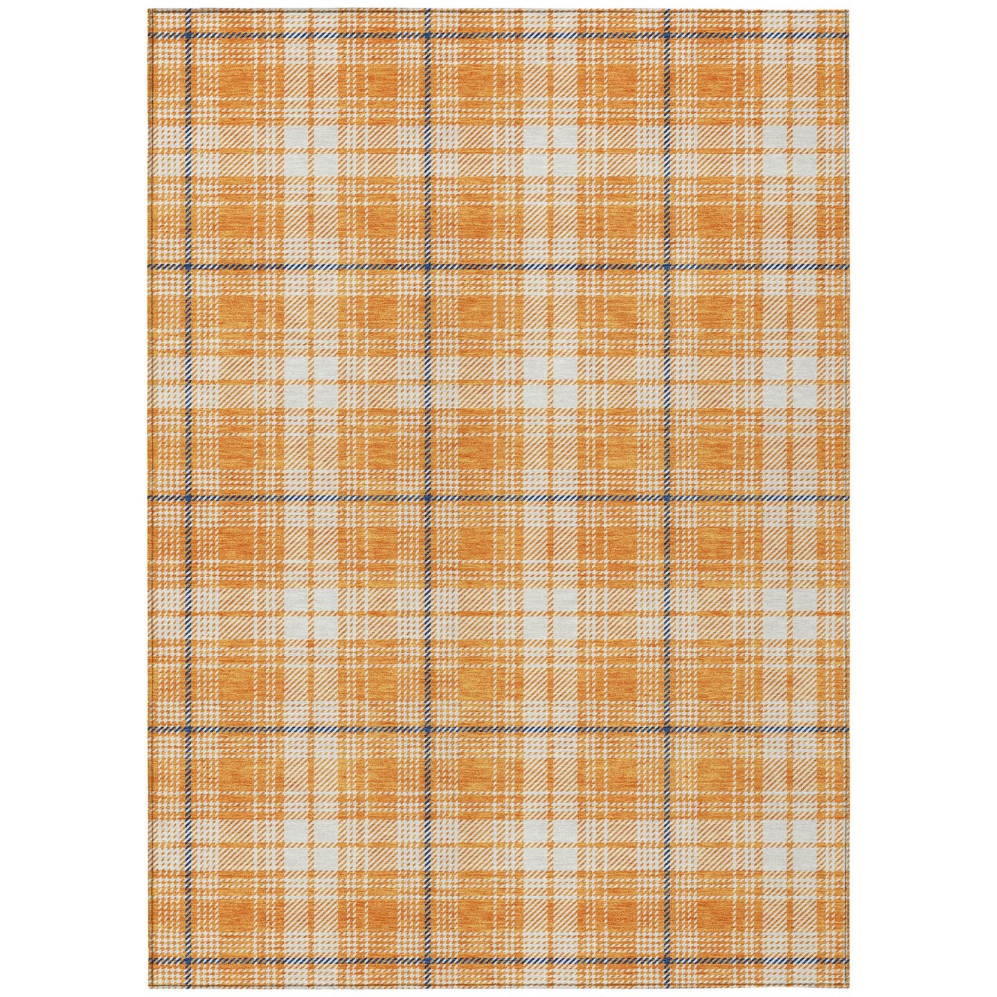 Edge Collections - 10' x 14' - Multicolor - Stain Resistant Plaid Indoor Outdoor Area Rug - 1 Piece
