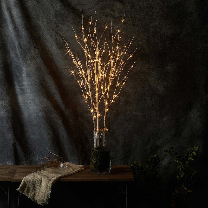 150LT Lighted White Birch Branches 32 Inches – Plug-In LED with Timer & Brightness Adjustment