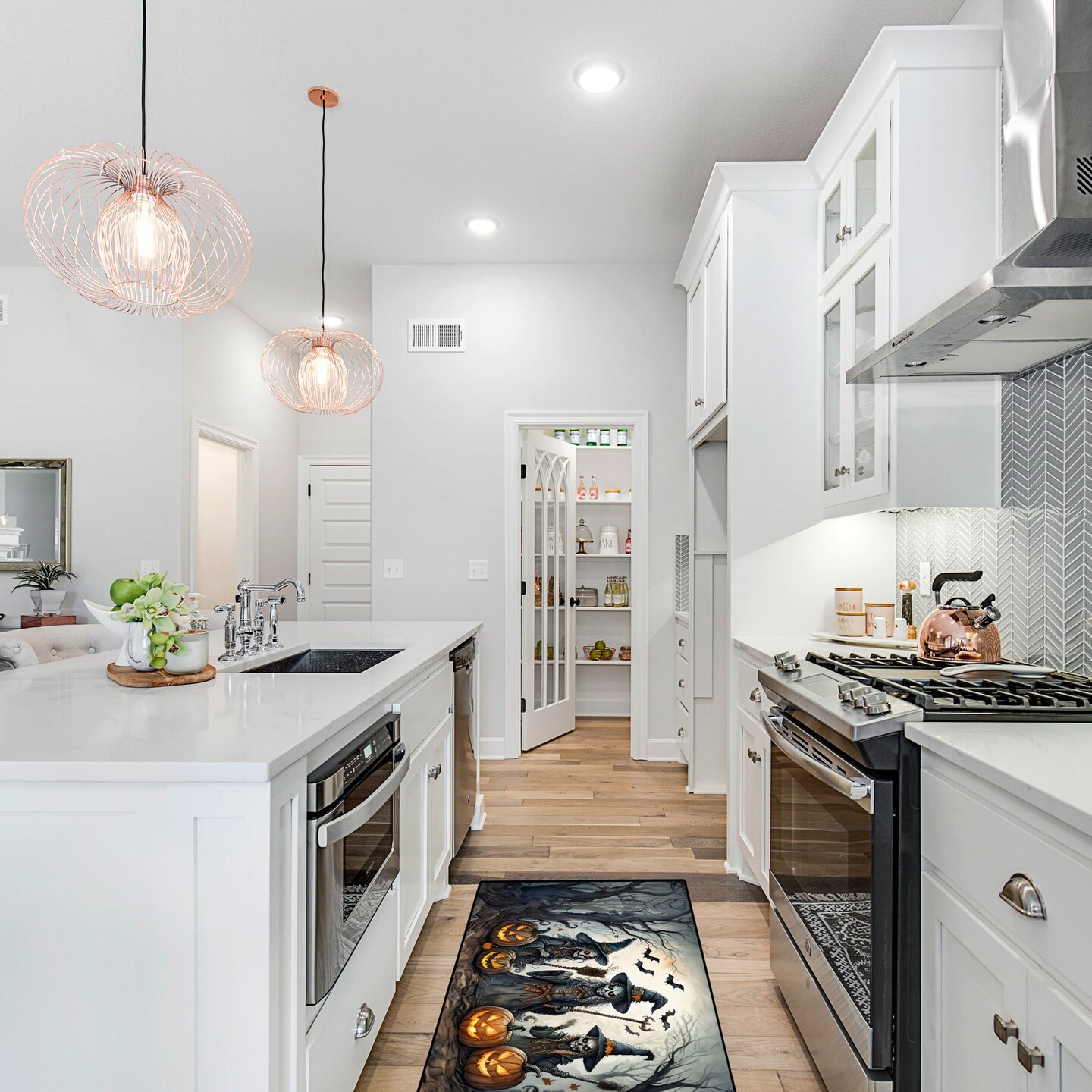 Edge Collections - 28" x 58" - Multicolor - Outdoor Indoor Halloween Runner Mat Decorative Use - 1 Piece