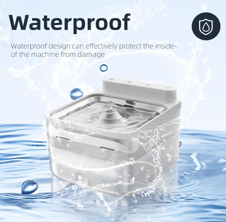 Wired Wireless Cat Water Fountain Automatic Radar Sensor USB Rechargeable