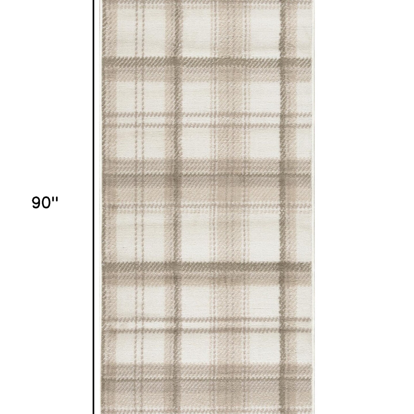 Edge Collections - 8' - Brown - Plaid Runner Rug for Inviting Home Decor - 1 Piece