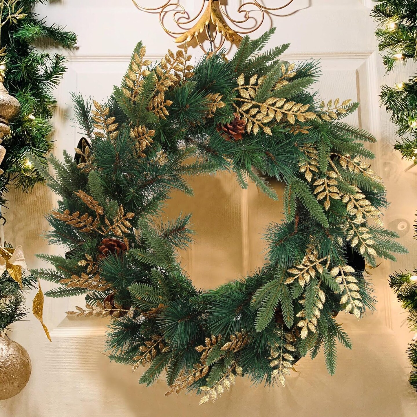 Set of 24: Sparkling Gold Glitter Ash Spray Picks | 17-Inch | Festive Holiday Decor | Trees, Wreaths, &#x26; Garlands | Christmas Picks | Home &#x26; Office Decor | Floral Home by Artificial Flowers