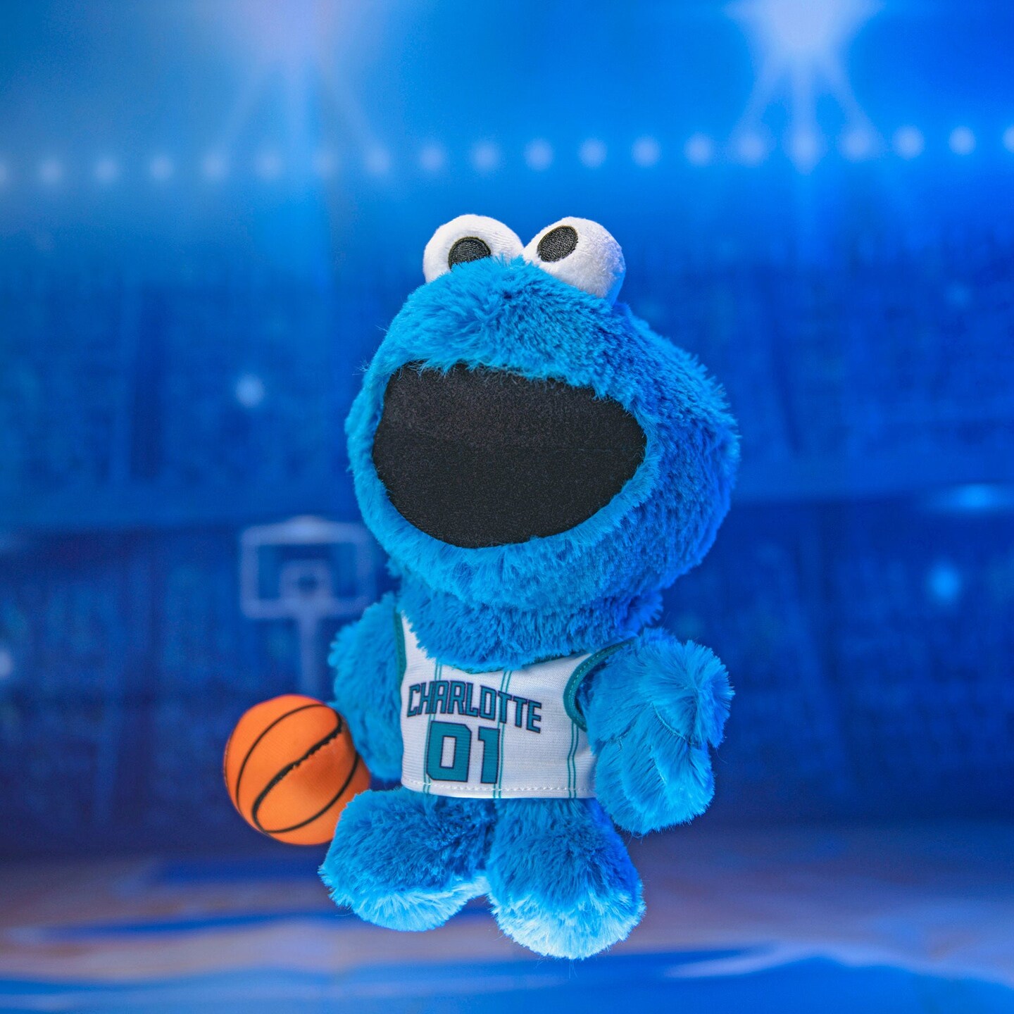 Bleacher Creatures Charlotte Hornets Sesame Street Cookie Monster 8" Kuricha Plush
