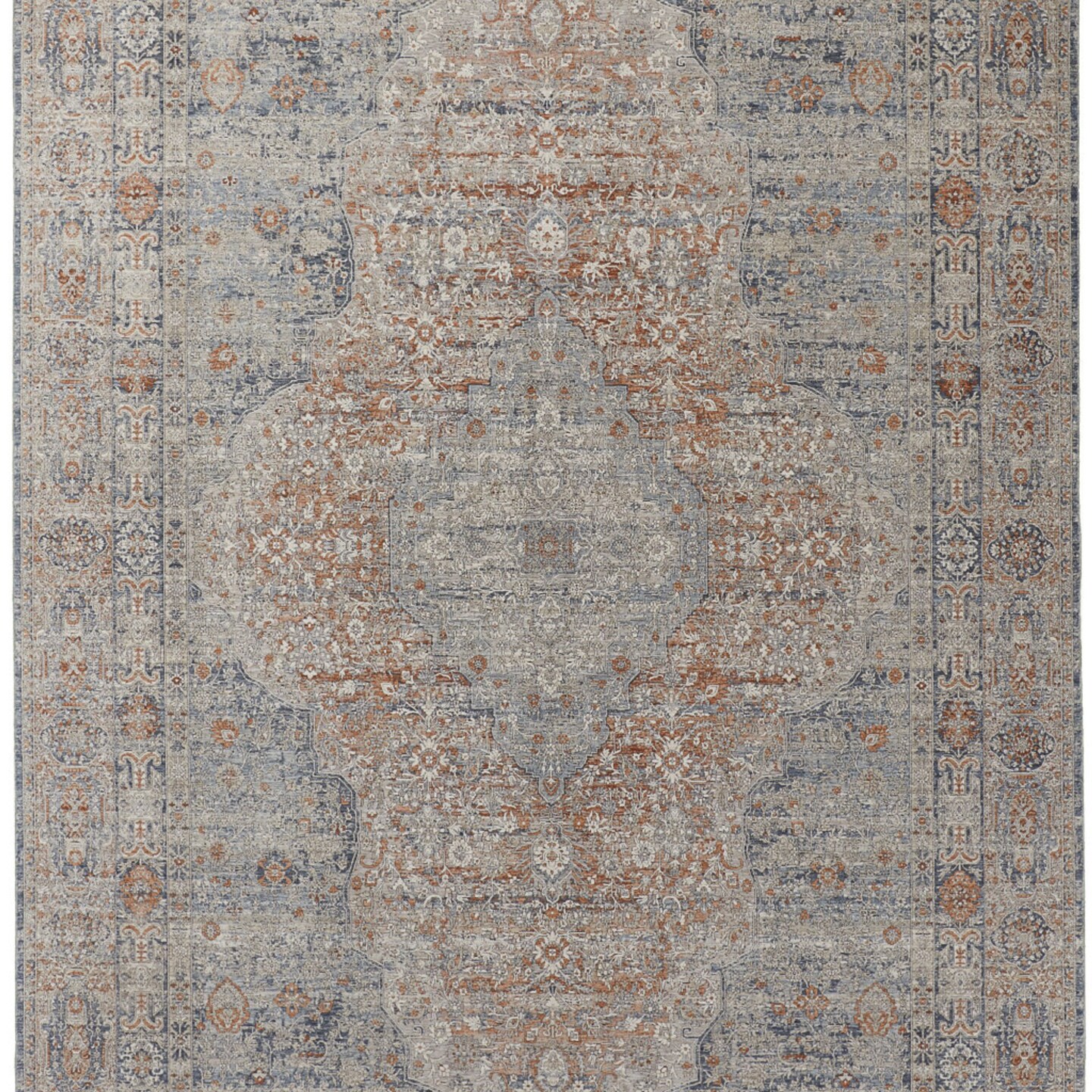 Edge Collections - 5' X 7' - Gray - Artistic Oriental Area Rug with Fringe - 1 Piece
