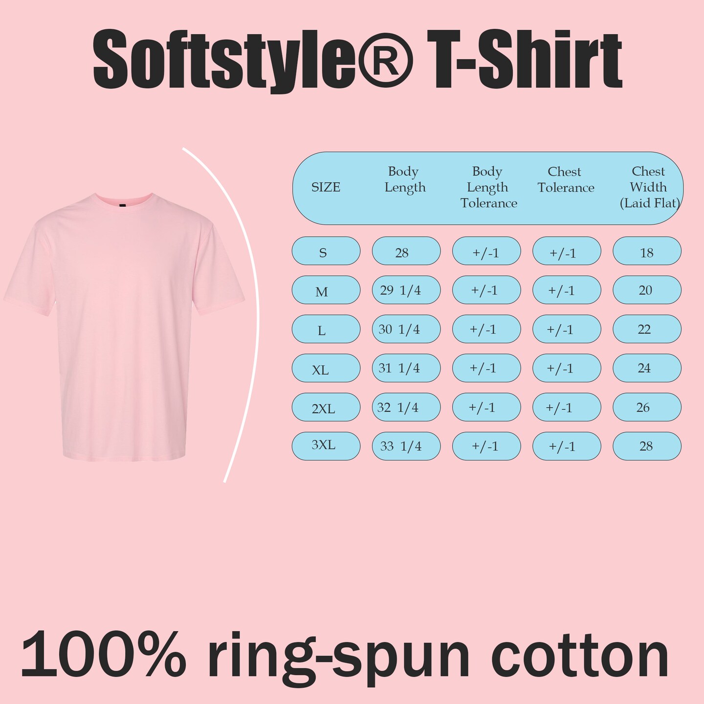 Gildan Softstyle T-Shirt, Men's Short Sleeve Blank Tee for DIY Craft & Custom Printing, Light Pink S-3XL