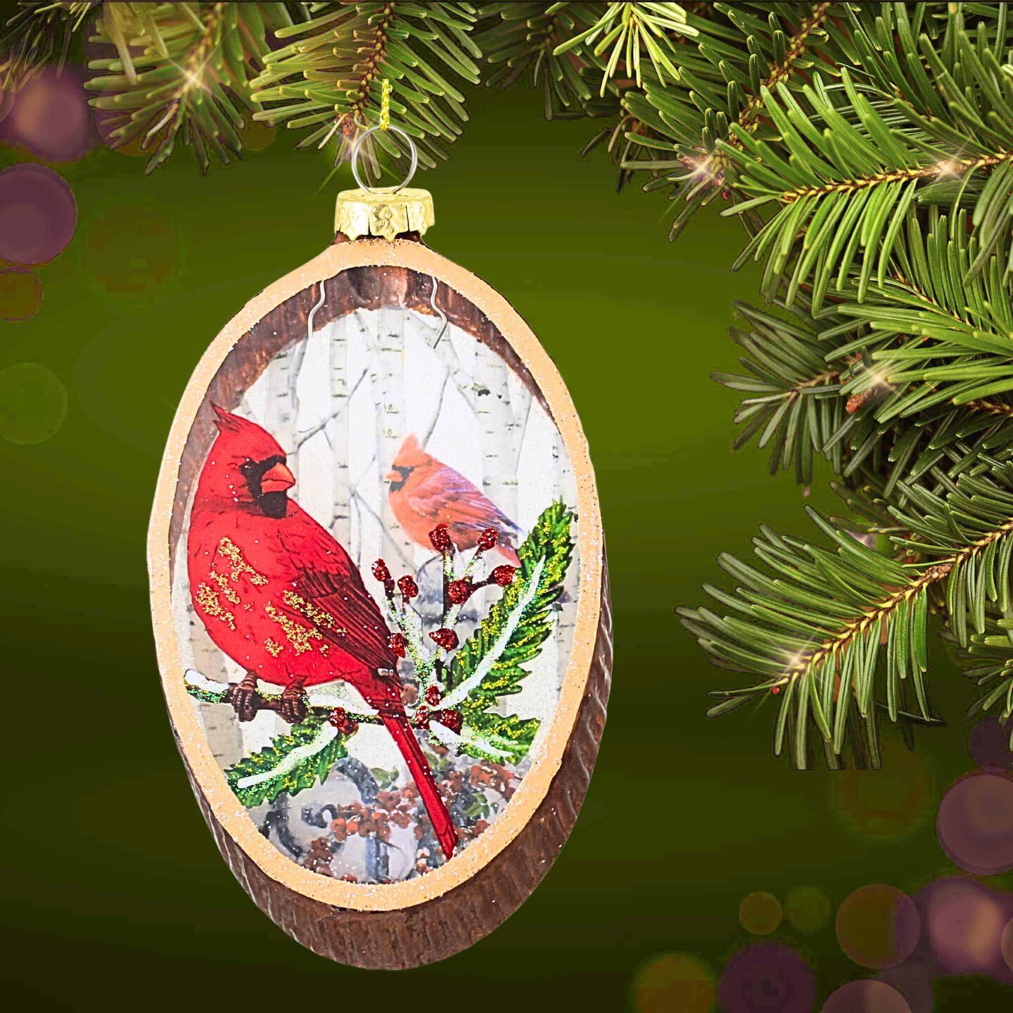 Kurt S. Adler 5.5 Inch Woodland Ornament Christmas Tree Ornament ,