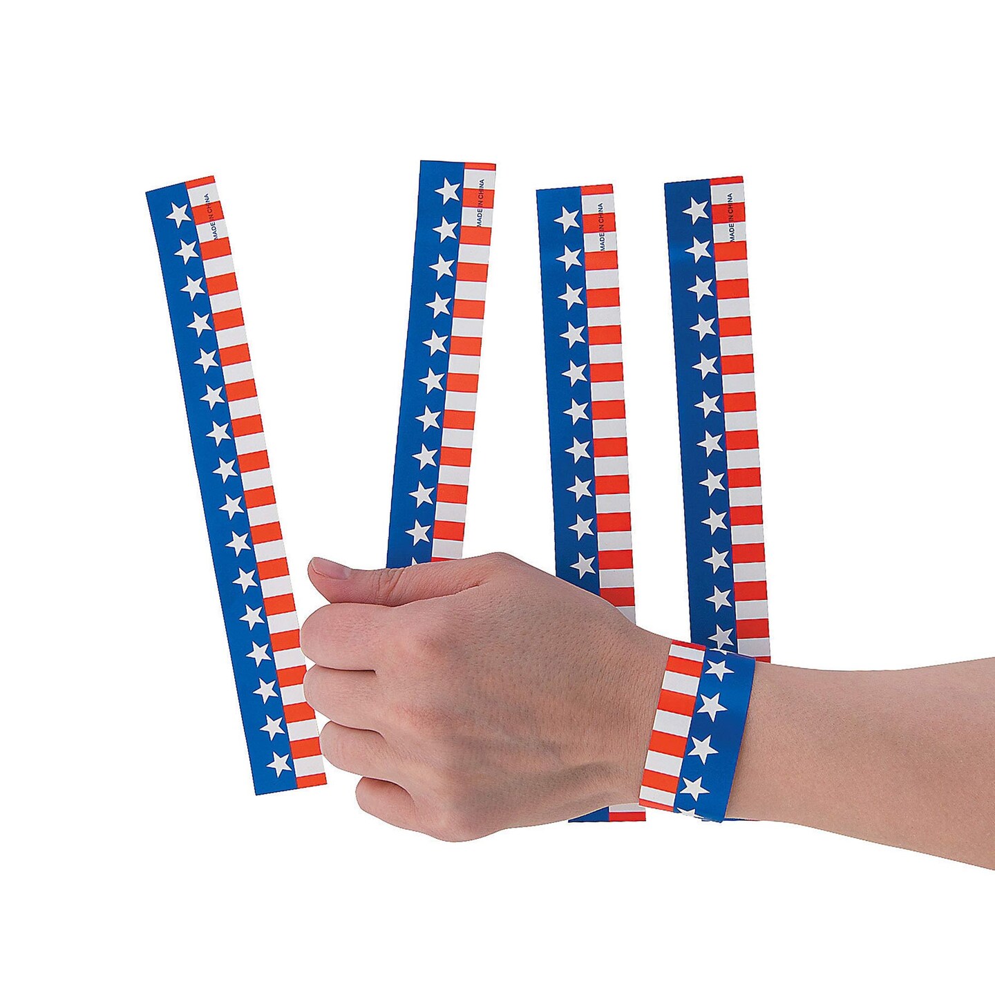 4th of July Wristbands Bulk 100 Pieces Patriotic Self Adhesive Paper Bands