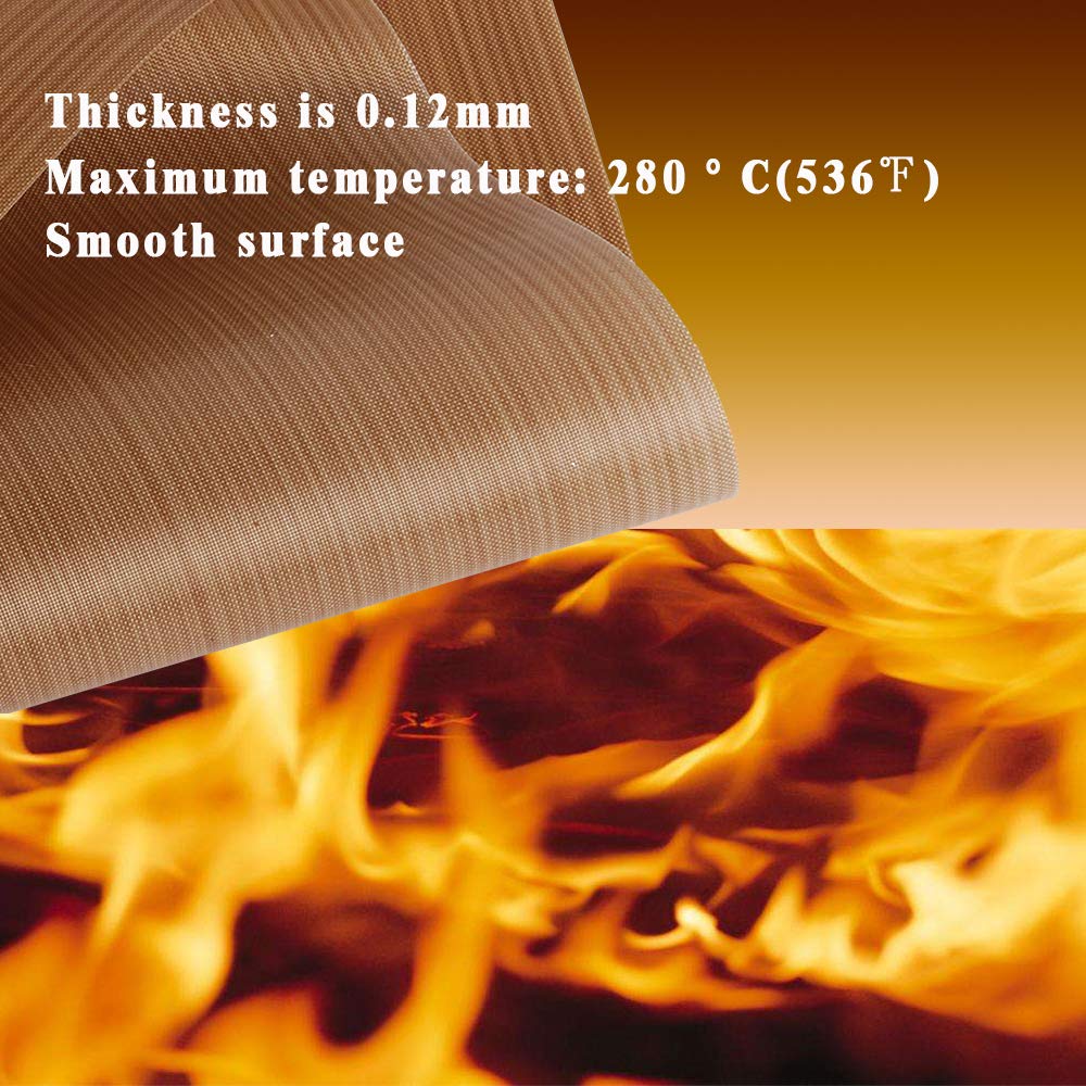 3 Pack PTFE Teflon Sheet 12 x 16&#x22; and 3 Rolls 10mm X 33m Heat Resistant Sublimation Thermal Tape for Heat Press Transfer,Non Stick Paper Reusable Craft Mat,Protects Iron,for Machines