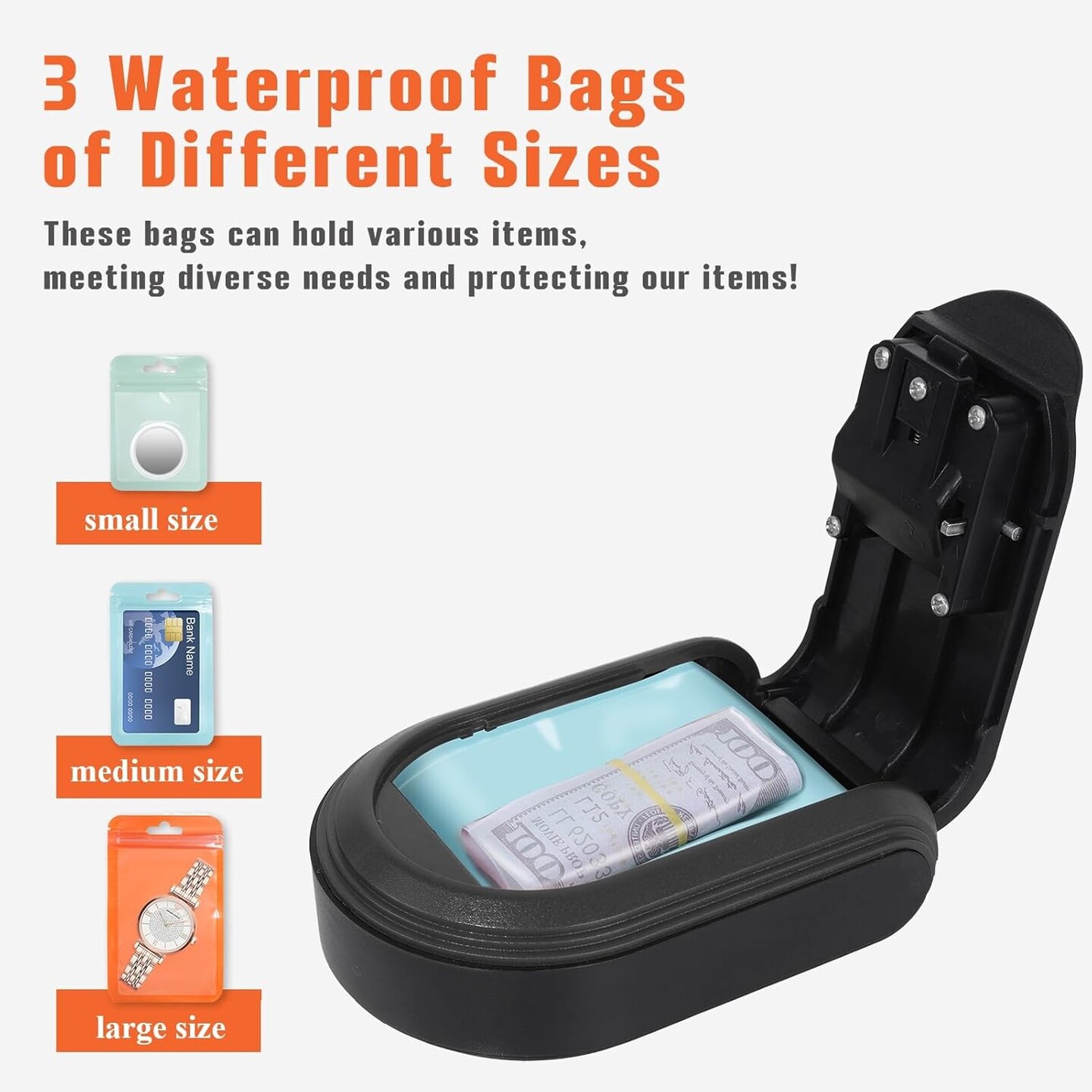 Magnetic Key Holder Under Car with Combination Lock, Hide a Key Box Waterproof Outdoor, Car Key Holder Magnetic Key Box with Strong Magnet