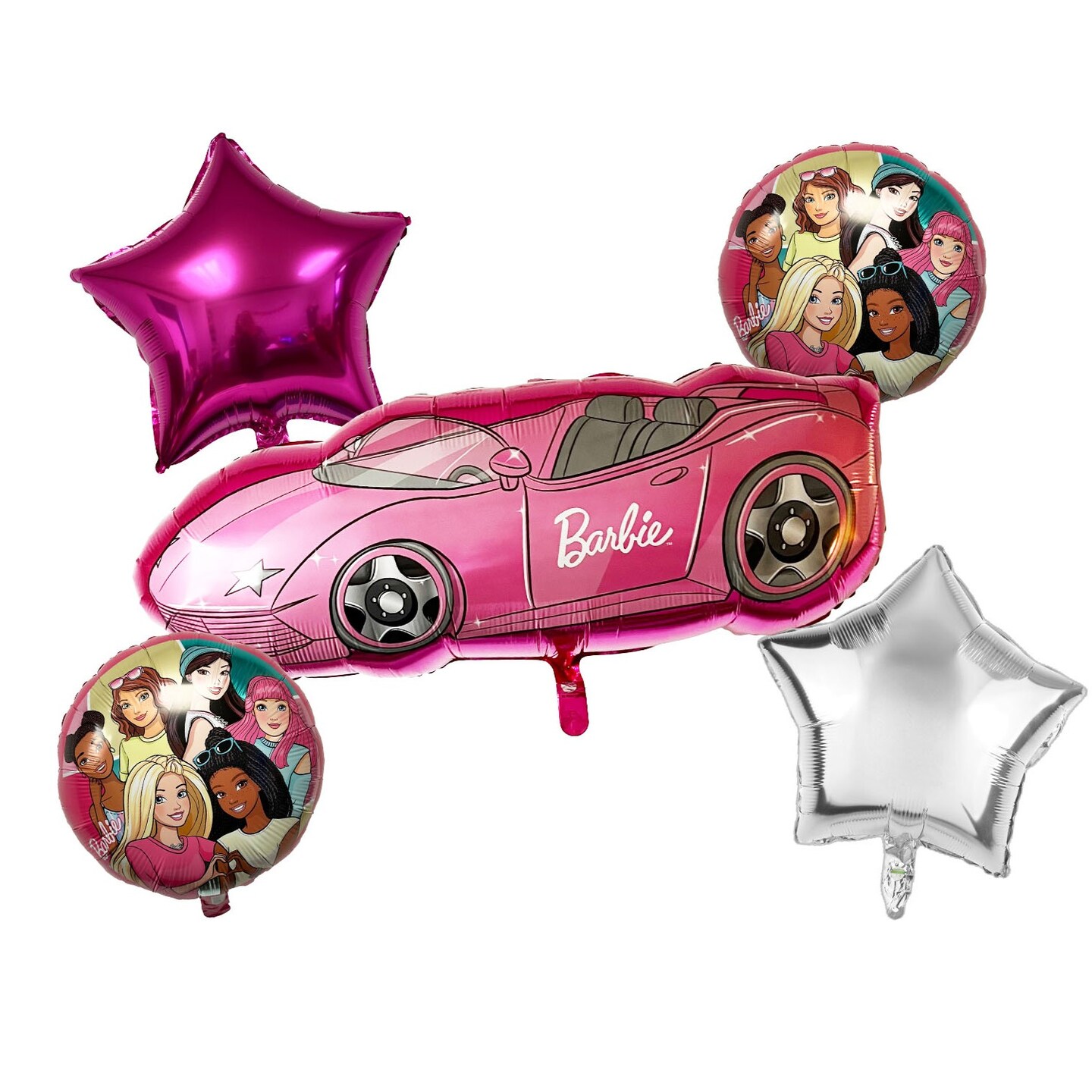 Michaels, Barbie Car 5-Piece Balloon Bouquet – Category: Balloons & Accessories