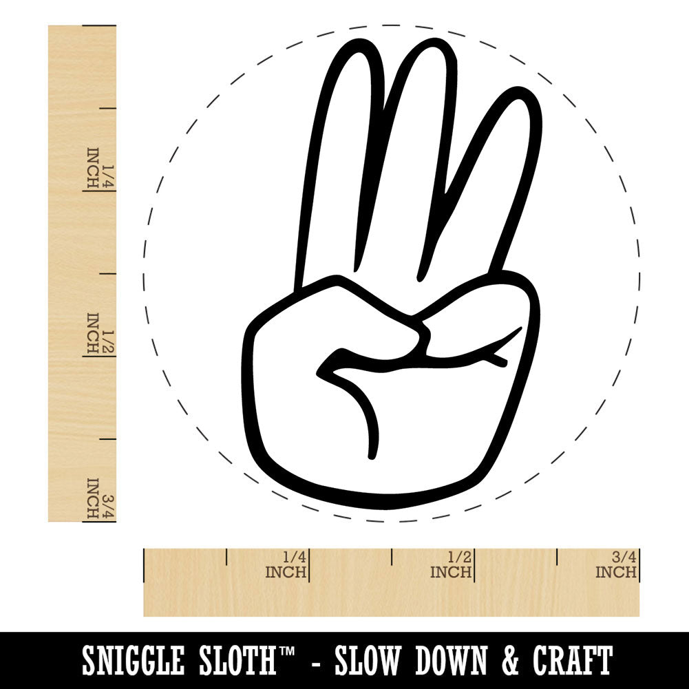 Hand Holding Up Three Fingers Self-Inking Rubber Stamp Crafting
