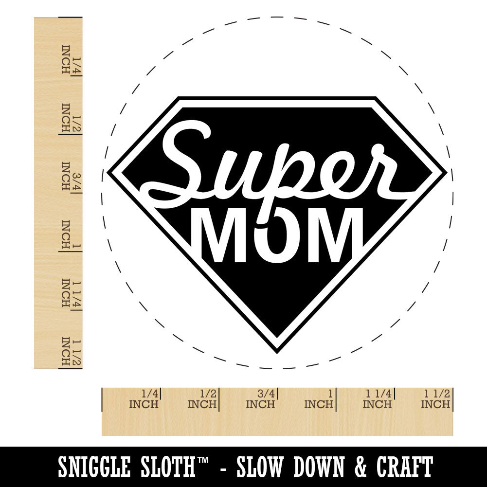 Super Mom Mother's Day Superhero Diamond Self-Inking Rubber Stamp Crafting