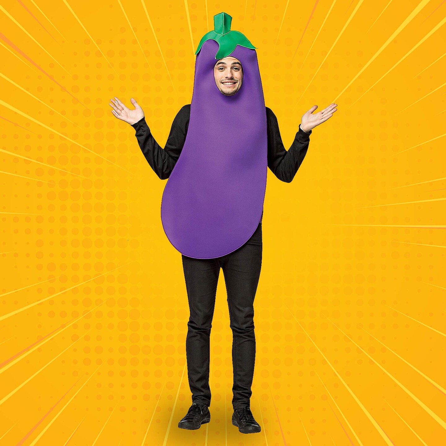 Hilarious Purple Eggplant Adult Costume Tunic Emoji Inspired Fits Most