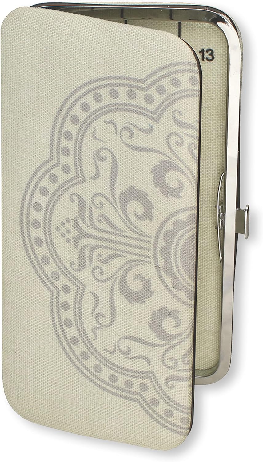 The Beadsmith Two Sided Magnetic Needle Case – Basic Elements – 6.25” x 3.25” x .75”, Snap Closure, One Side Printed with Needle Sizes – Keep Your Needles Organized and in One Place