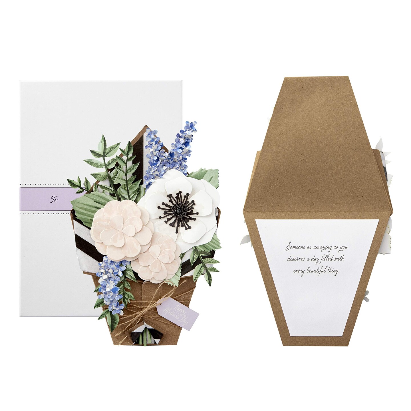 Signature Paper Craft Flowers Displayable Bouquet Mothers Day Card for Mom (1499MBC1027)