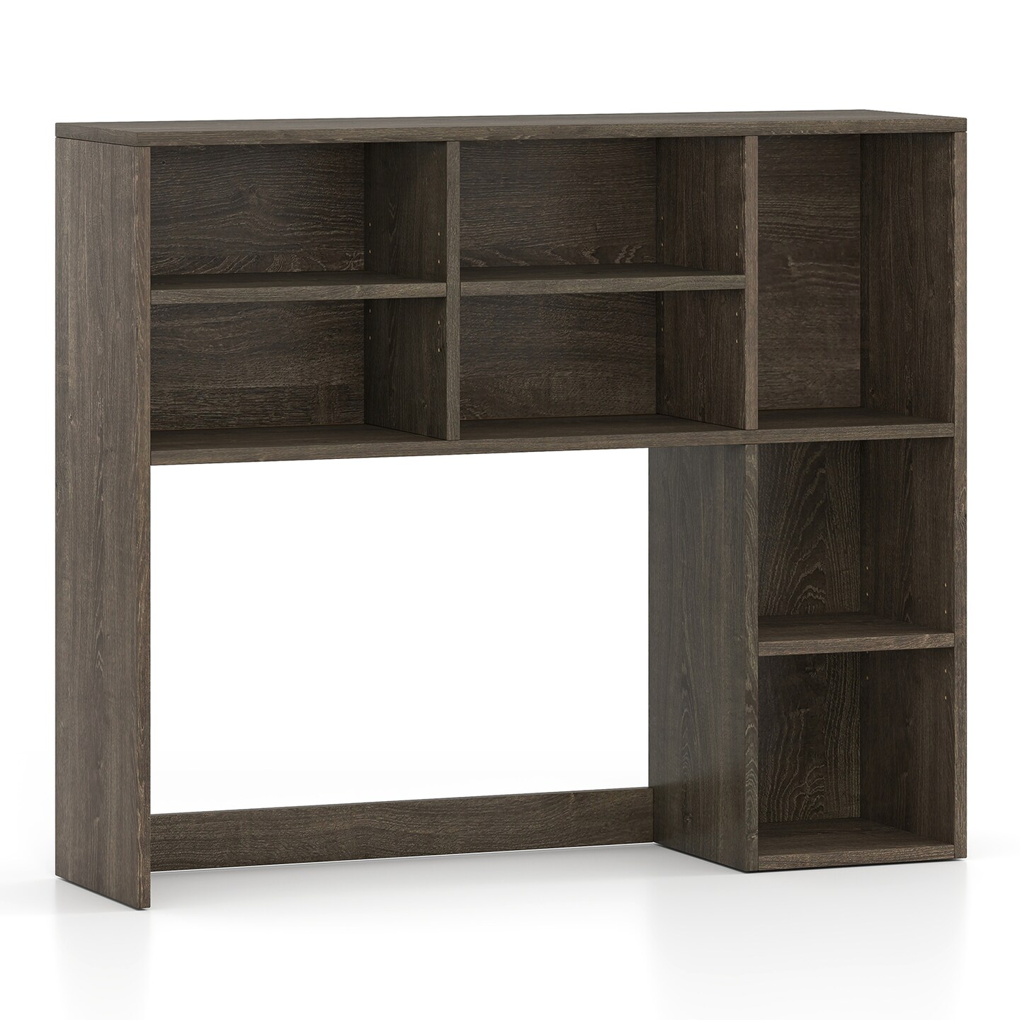 7-Cubby Desktop Bookshelf with Adjustable Shelves for Books and Office Supplies