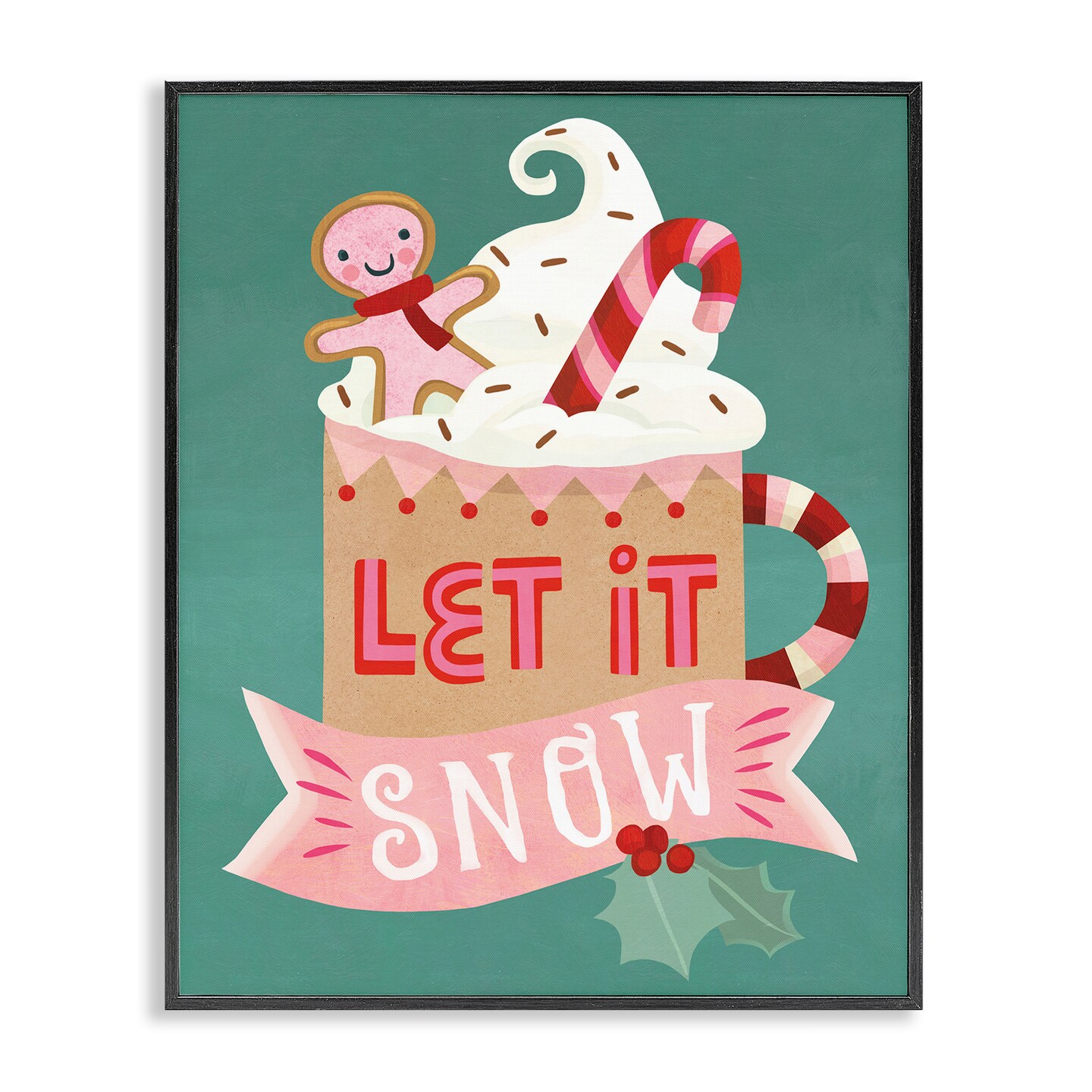 Stupell Industries Let It Snow Winter Cocoa Framed Giclee By Laura Watson