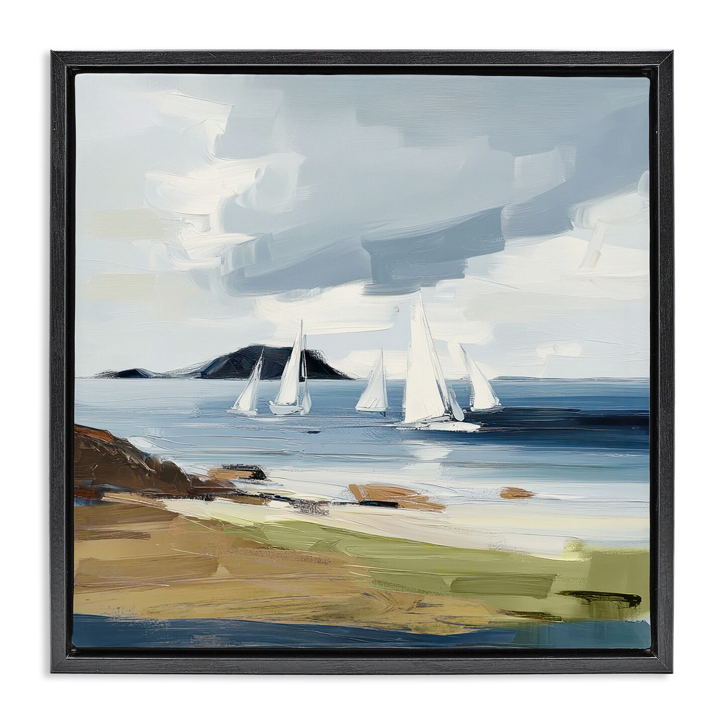 Stupell Industries Sea Vessels Near Shore Floating Frame By Elara Yasna ...