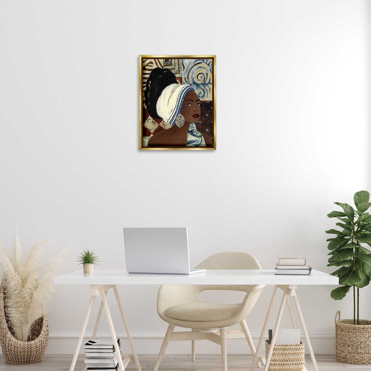 Stupell Industries Classy Earth Tones Portrait Floating Frame By Janet Tava