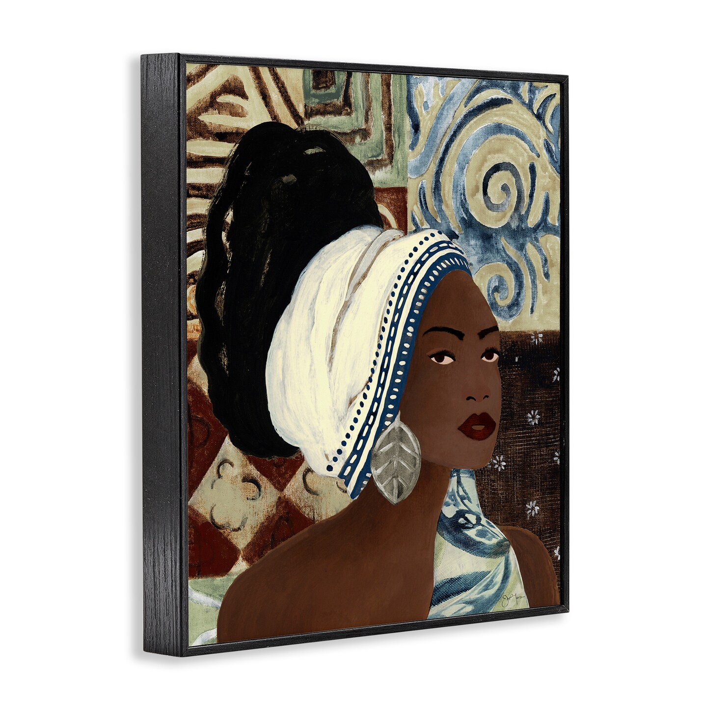 Stupell Industries Classy Earth Tones Portrait Framed Giclee By Janet Tava