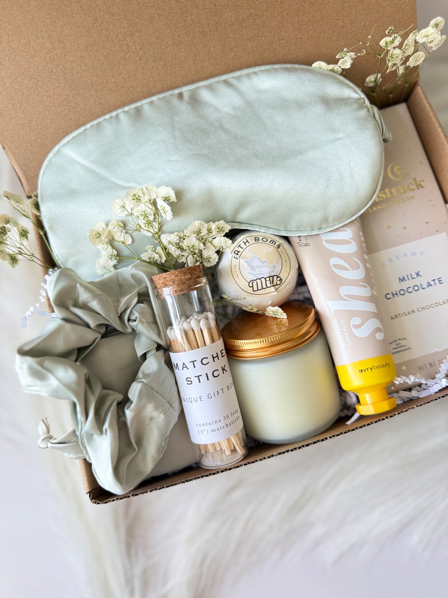 Self Care Gift Box for Her | Spa Gift Set with Candle, Bath Bomb