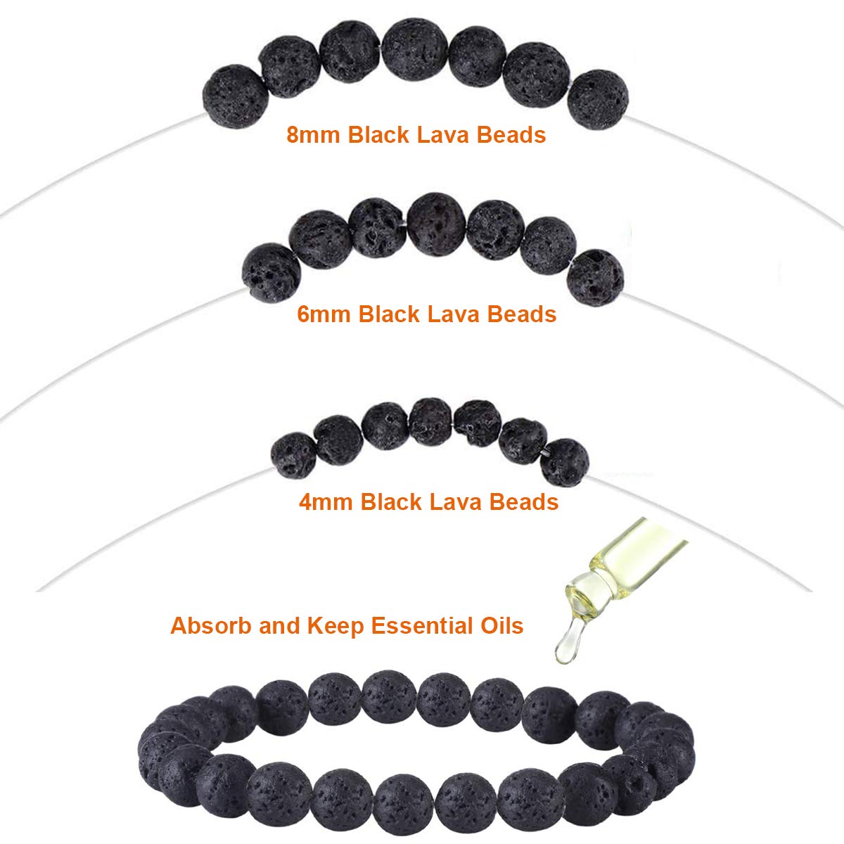 702Pcs Lava Beads Stone Rock Beads Rainbow Striped Beads Kit with Chakra Beads Cloisonne Beads Spacer Beads Bracelet String Cord for Diffuser Essential Oils Adult Jewelry Making Supplies