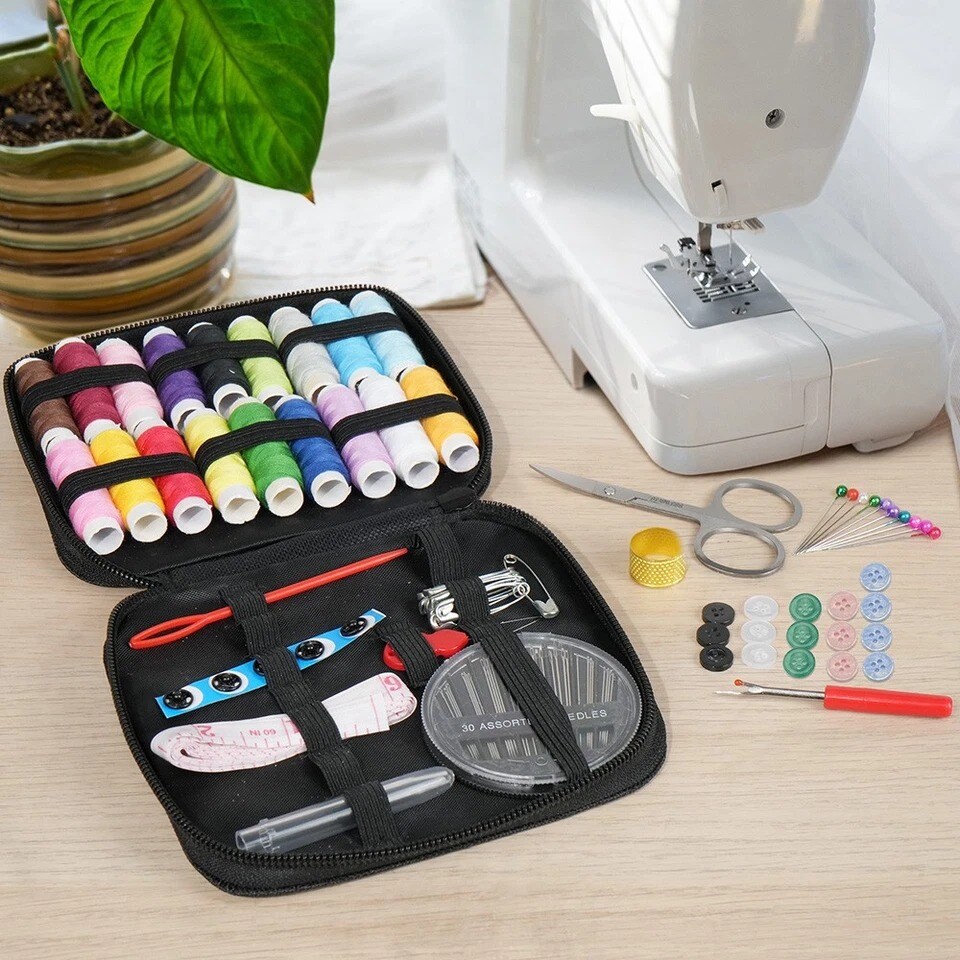 Travel Mini Sewing Kit with Thread, Scissors, Needles & Accessories – Portable Emergency Sewing Set