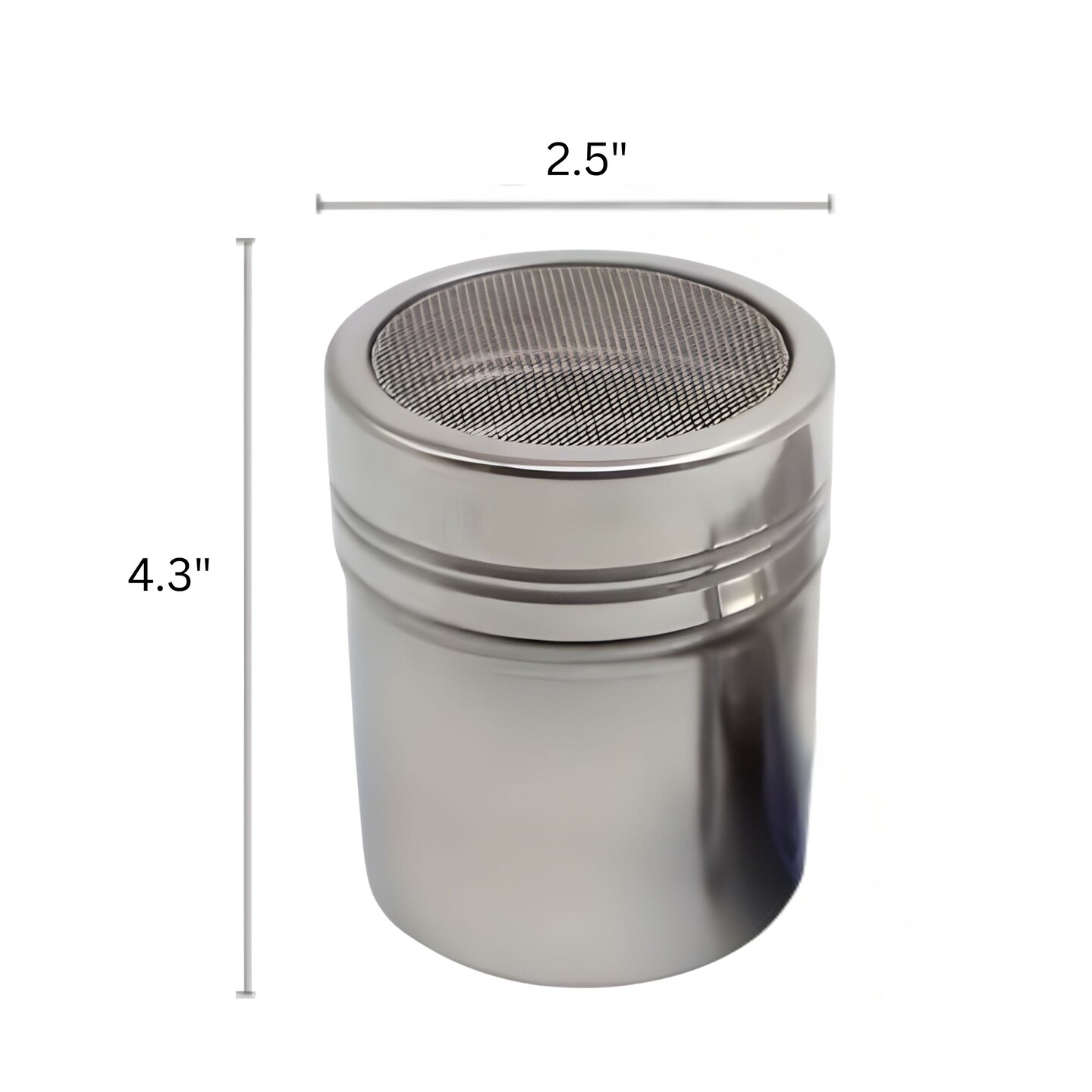 Kitcheniva Stainless Steel Powdered Sugar Cinnamon Can Shaker Duster with Fine Mesh Lid