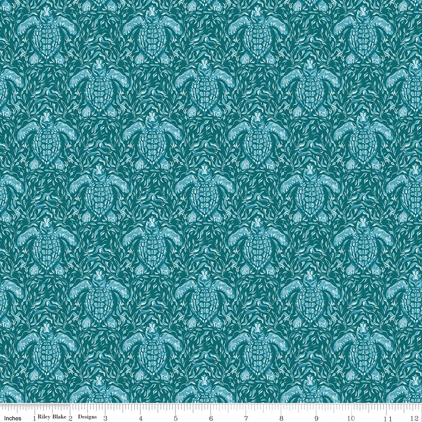 Turtles in Jade (c17271-jade) | Reef | Corinne Wells | Riley Blake