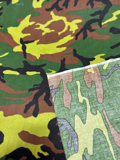 1 Yard Poly Cotton Fabric Camouflage Design, 58&#x22; Wide Lightweight &#x26; Durable for Crafts
