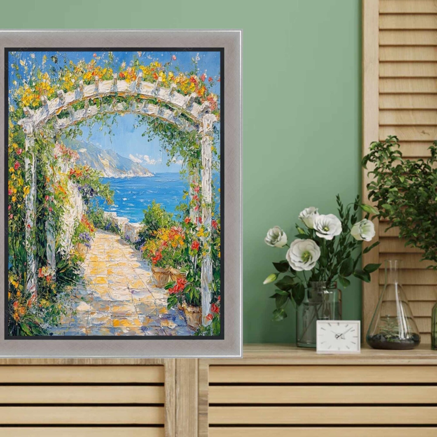 Contemporary Silver With Black Picture Frame 32x48 frame