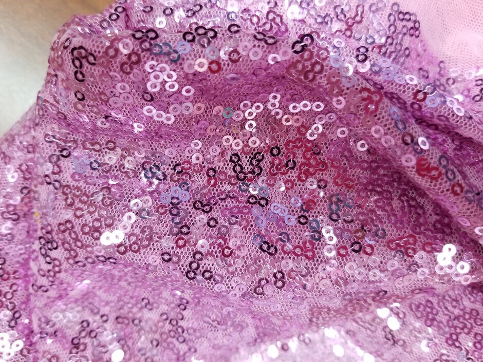 1 Yard Pink Glitz Sequin Fabric Sparkly Spangle Mesh for Costumes Decor Crafts 55 Inch Width