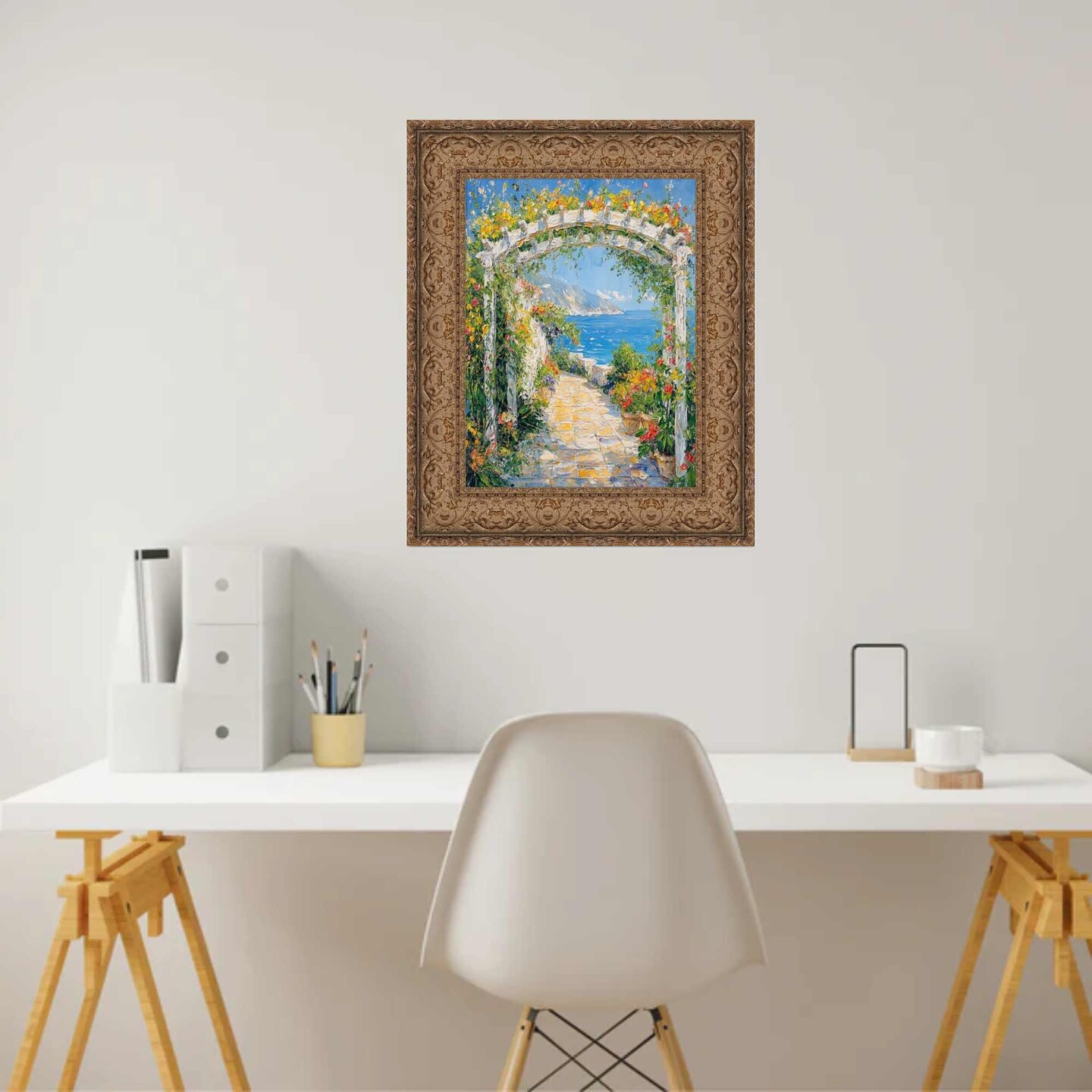 Wide Dark Gold Ornate Vine Picture Frame 11x16 frame