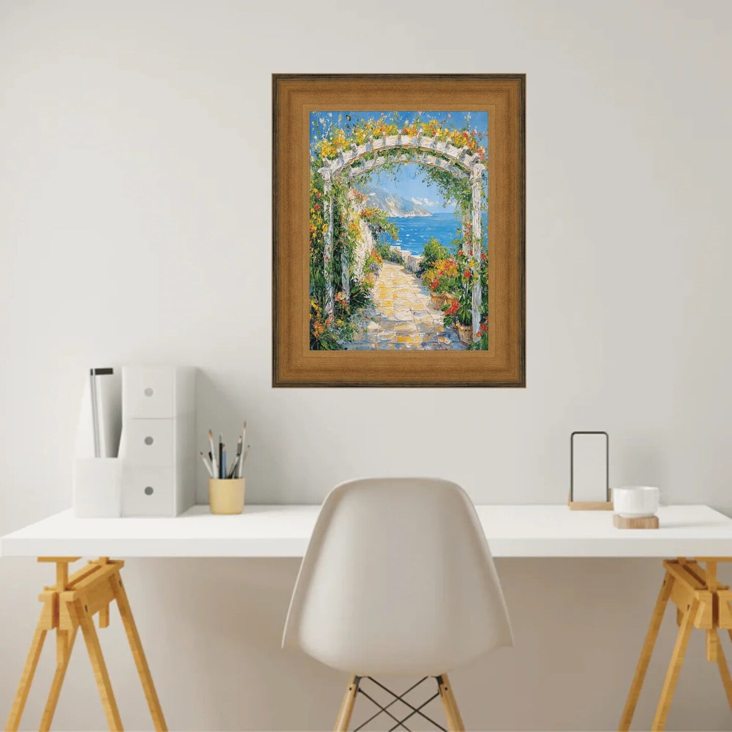 Wide Scoop Brushed Gold Picture Frame 9x12 frame