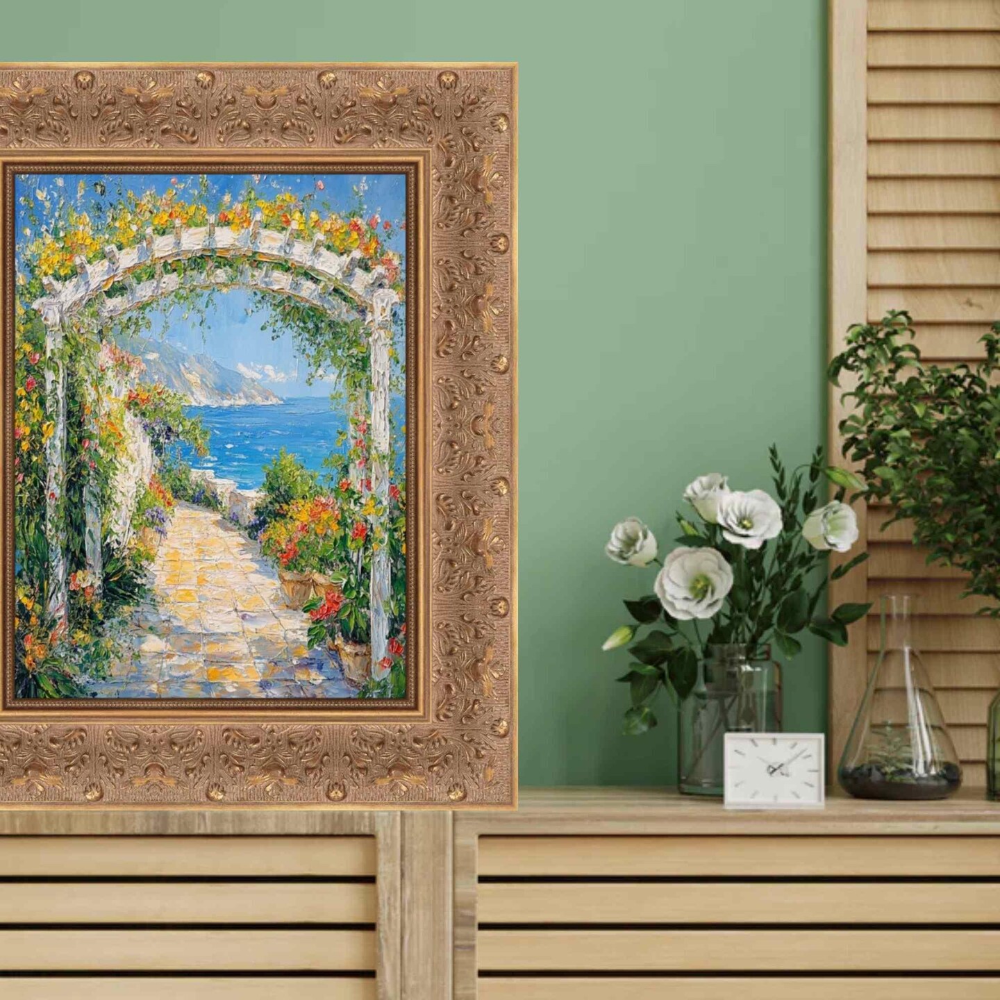 Wide Gold Ornate Floral Picture Frame 18x24 frame