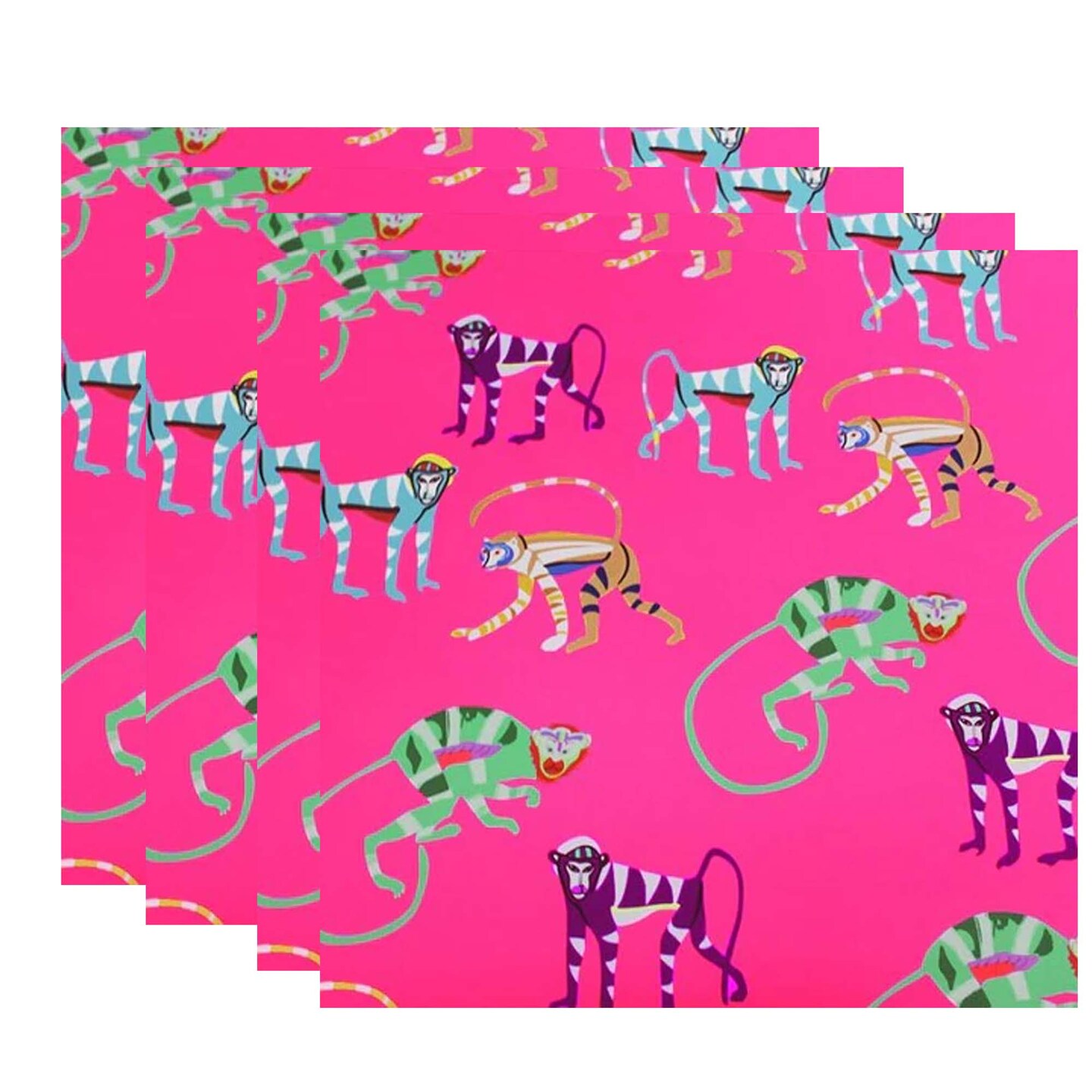 Pink Monkey Printed Spandex Fabric