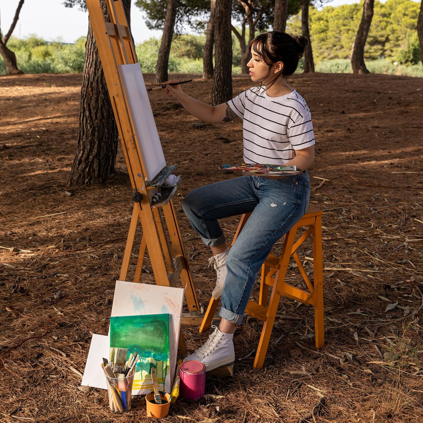 Stretched Canvases for Painting with 11x14 Inch, 5x7 Inch, 8x10, Painting Canvas for Acrylics,Oils & Other Painting Media, 5/8 Inch Profile 100% Cotton Artist Framed Canvas(3 Packs)